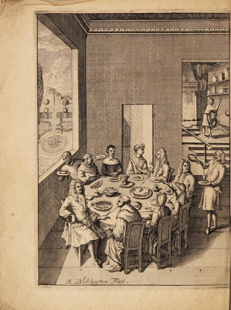 Traditional Dutch cookbook from the Netherlands' golden age of culinary refinement in the 18th century. Contains time-honored recipes that showcase the sophisticated cooking techniques and ingredients of Dutch cuisine. Preserved recipes that influenced European culinary traditions across generations.