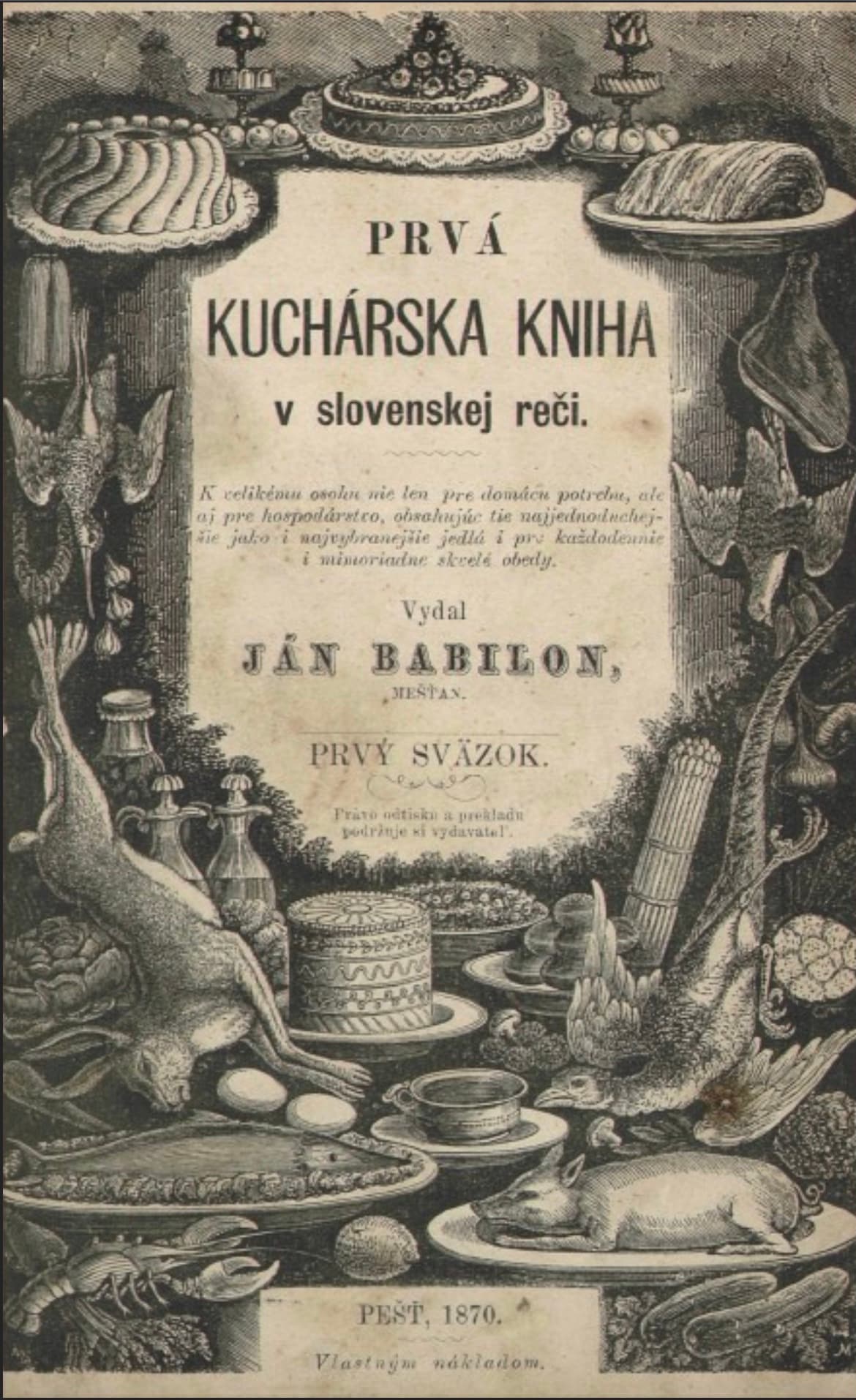 The first comprehensive Slovak cookbook published in 1870, preserving traditional Slovak culinary heritage. Contains authentic recipes and cooking techniques passed down through generations of Slovak families. A foundational text that documented Slovak cuisine for future generations.