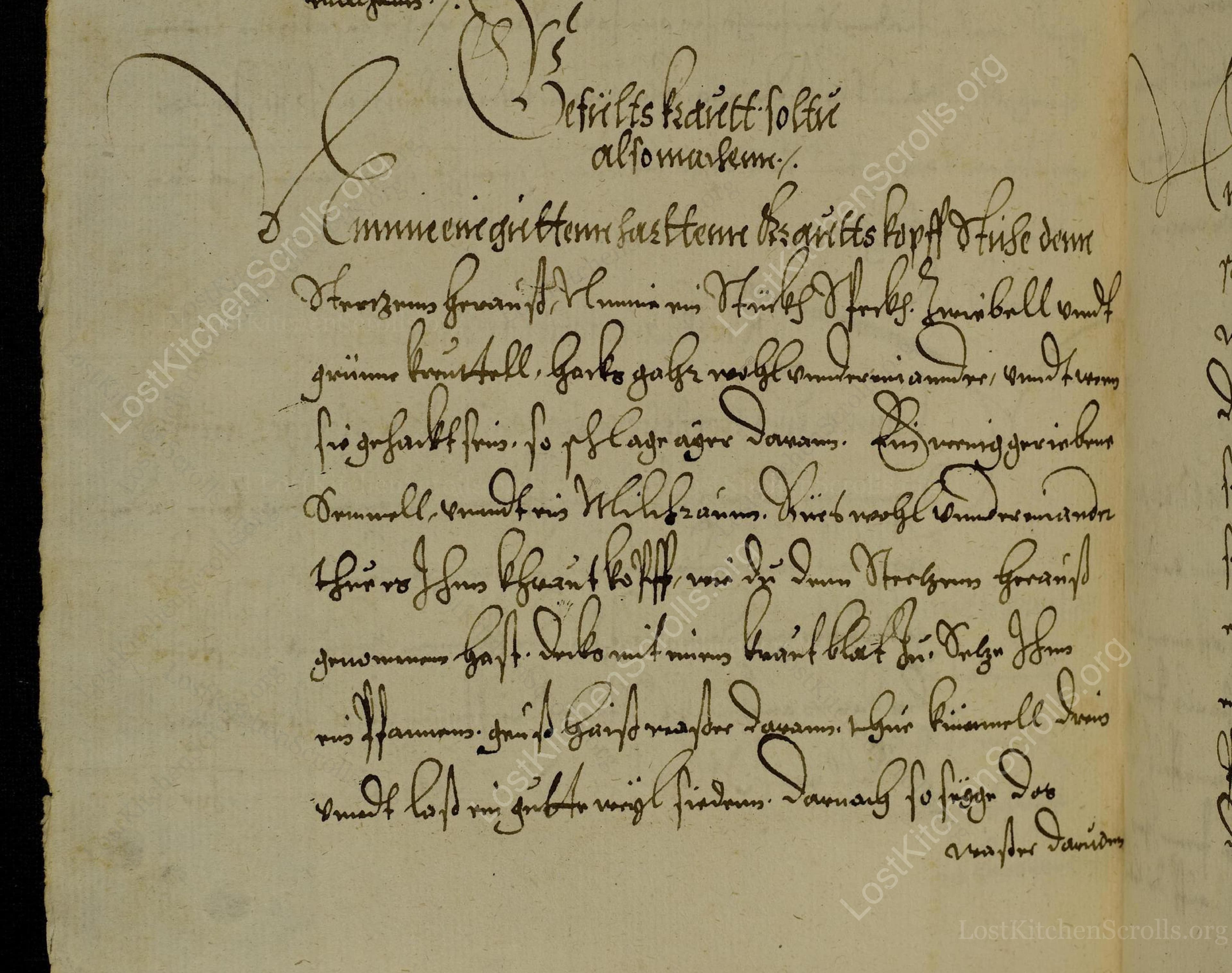 Historical recipe for Gefrilts Kraütt Soltu Also Machen