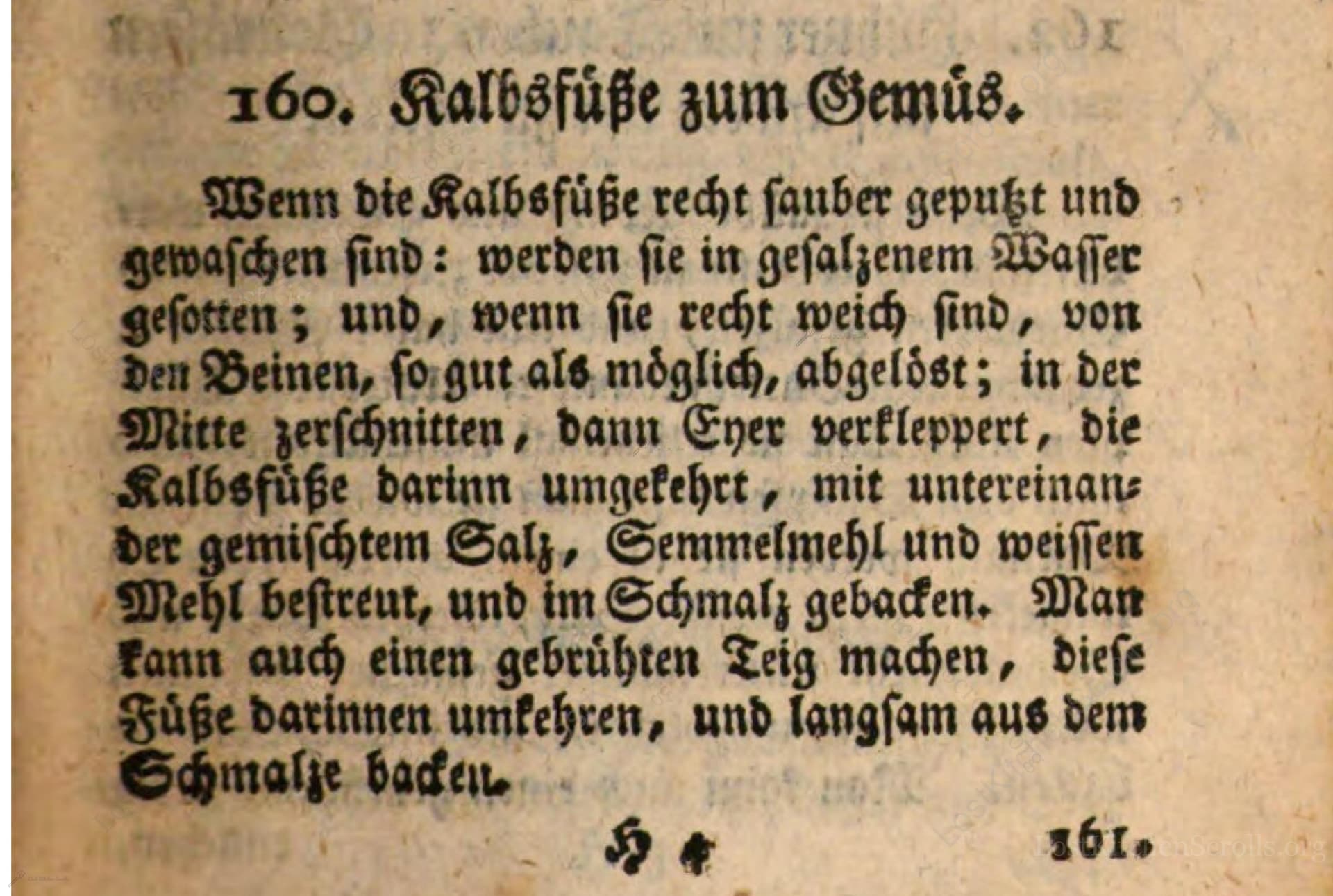 Kalbsfüße Zum Gemüs