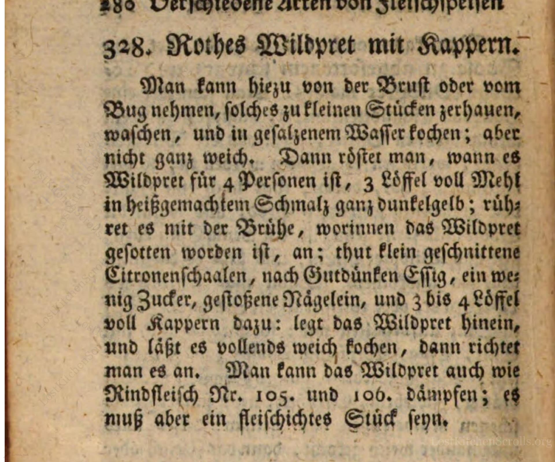 Rothes Wildpret Mit Kappern