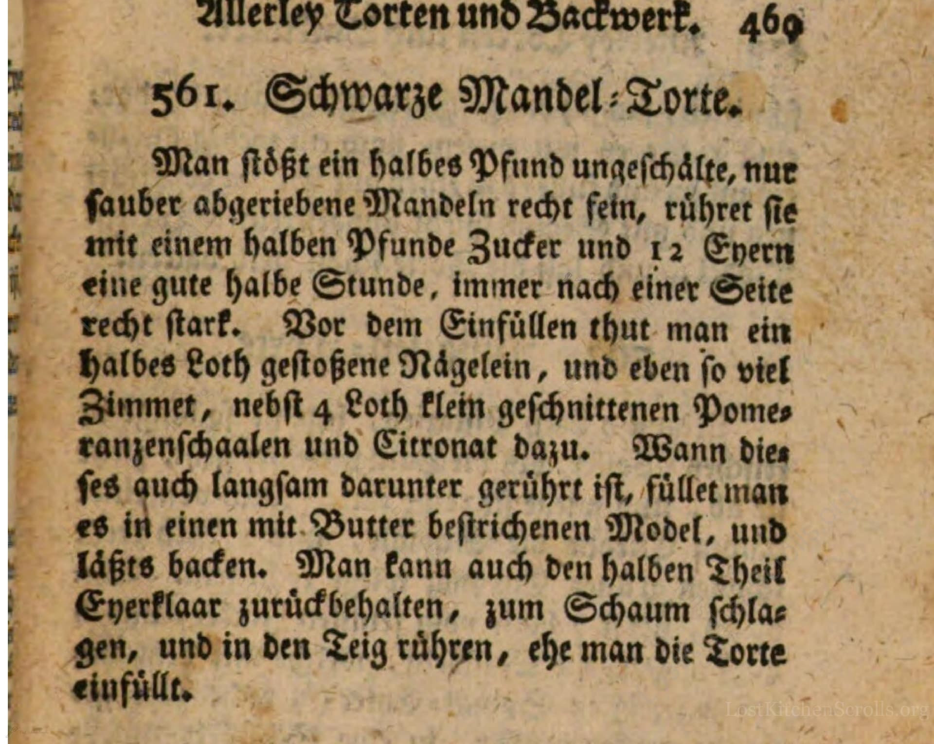 Schwarze Mandel-Torte