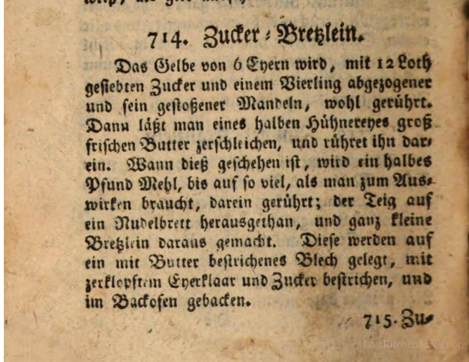 Zucker : Bretzlein