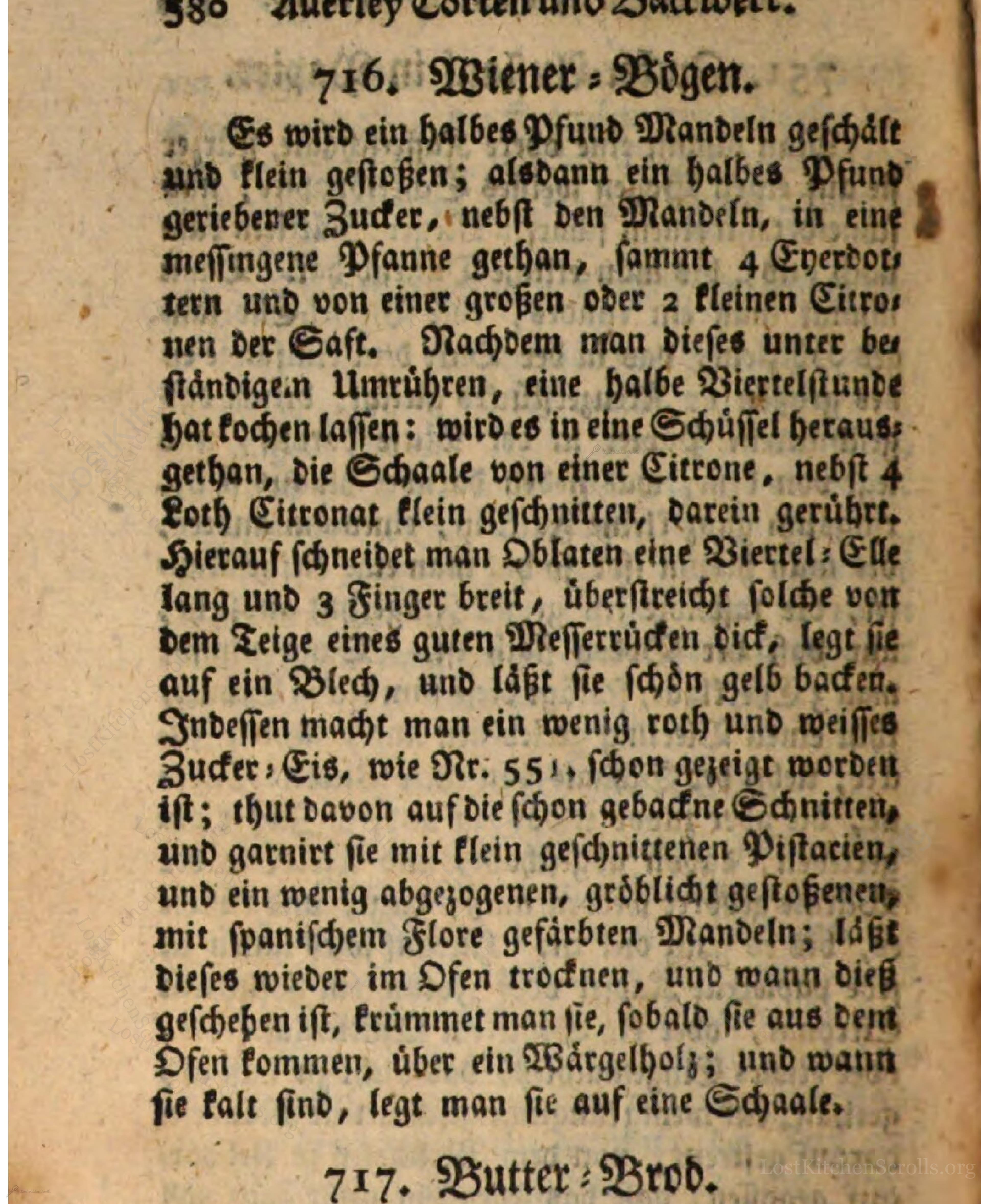 Historical recipe for Wiener-Bögen