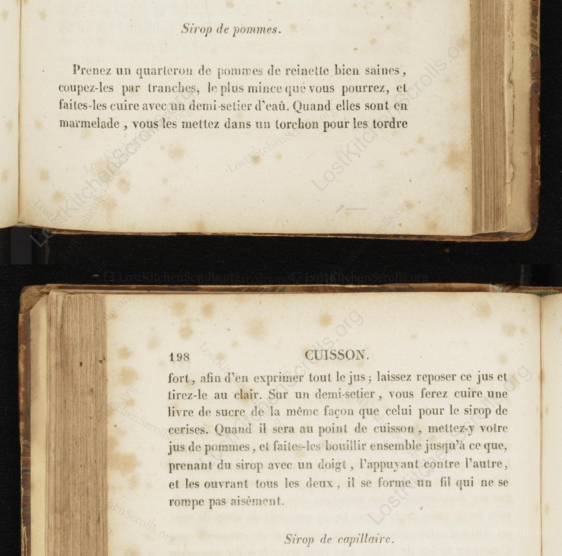 Historical recipe for Sirop De Pommes
