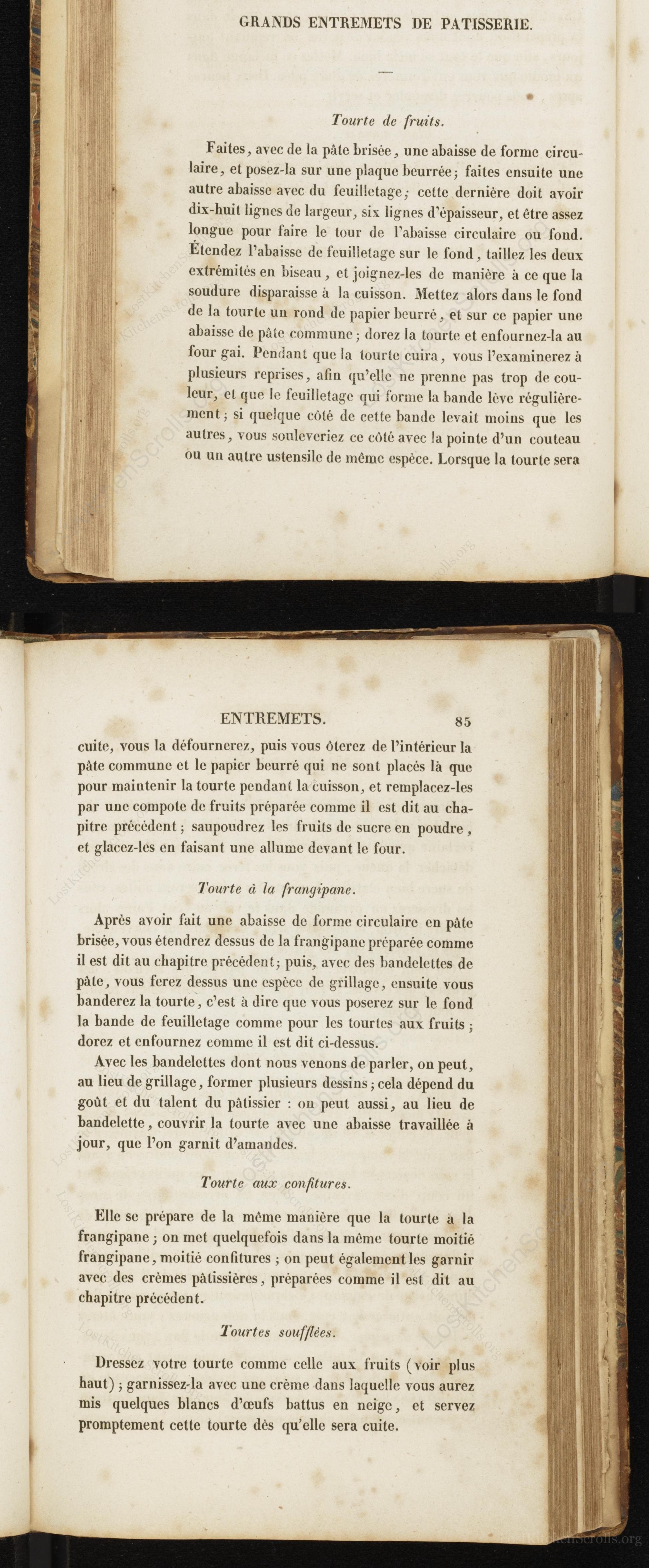Historical recipe for Tourte De Fruits