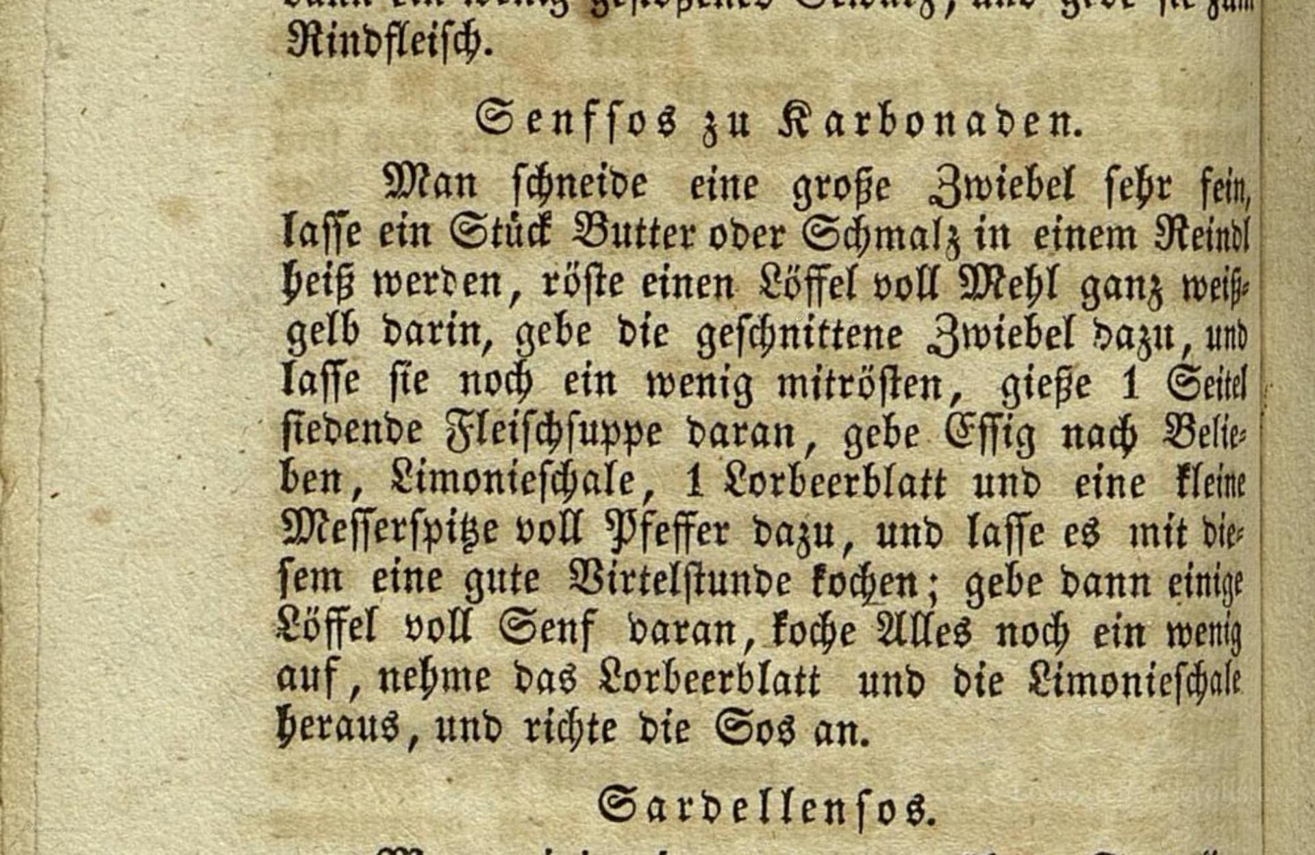 Senfsos Zu Karbonaden
