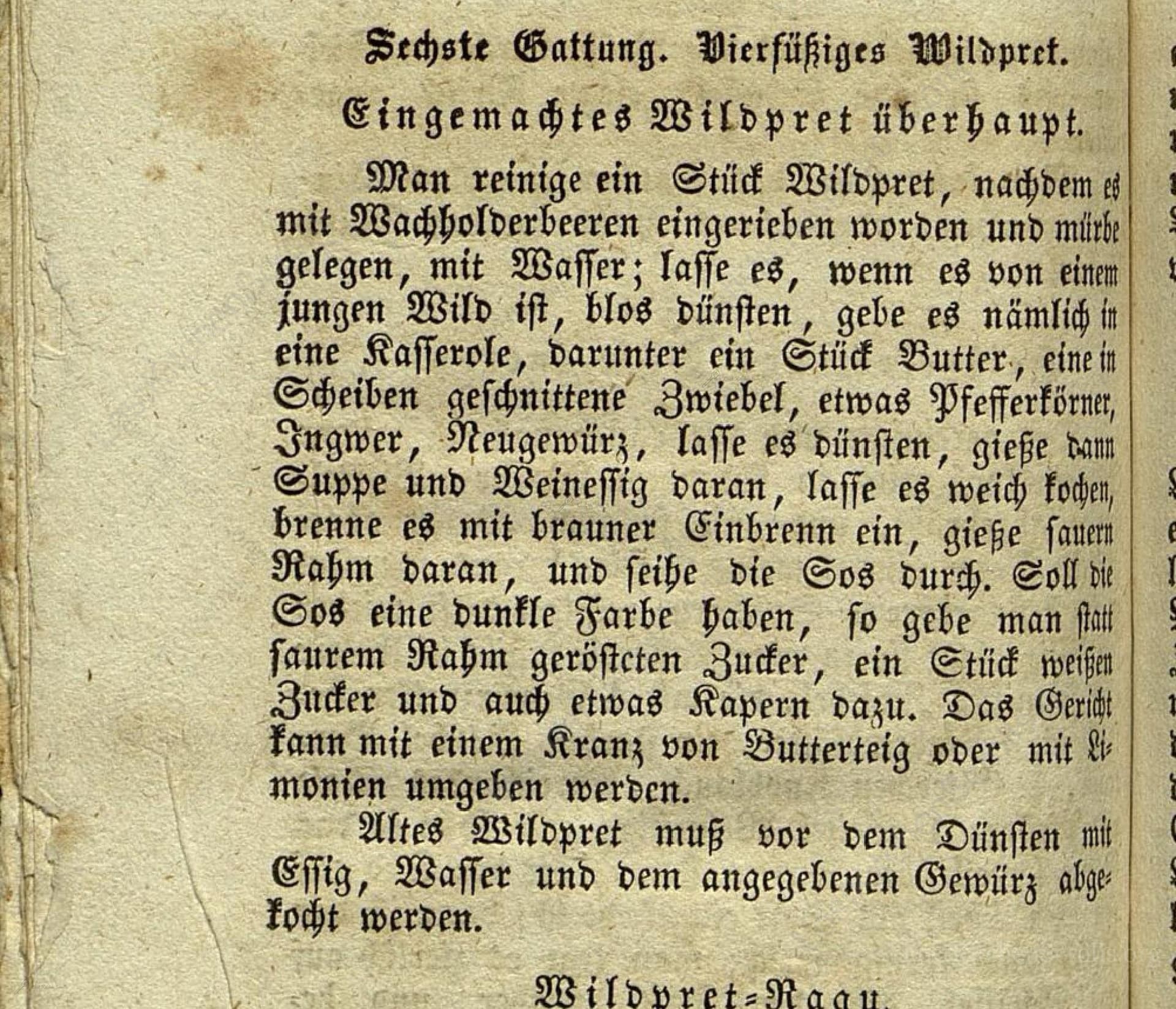 Eingemachtes Wildpret Überhaupt