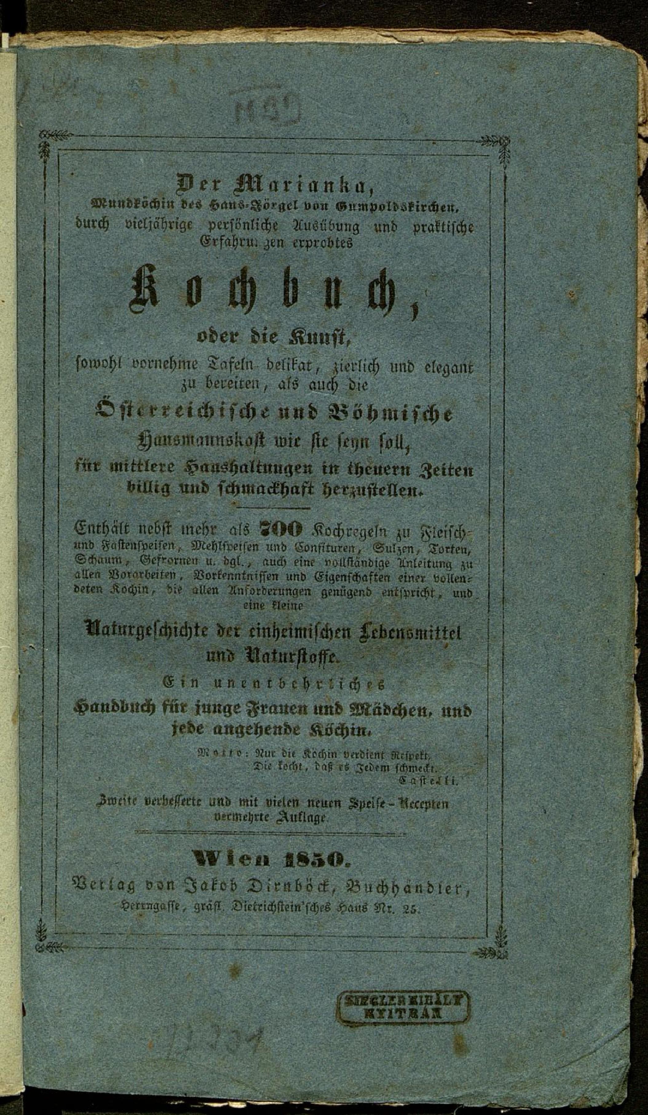 Der Marianka, Mundköchin des Hans-Jörgel von Gumpoldskirchen cover