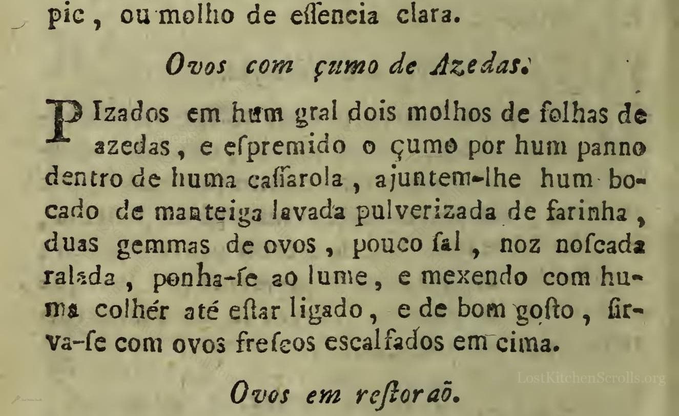Ovos Com Çumo De Azedas
