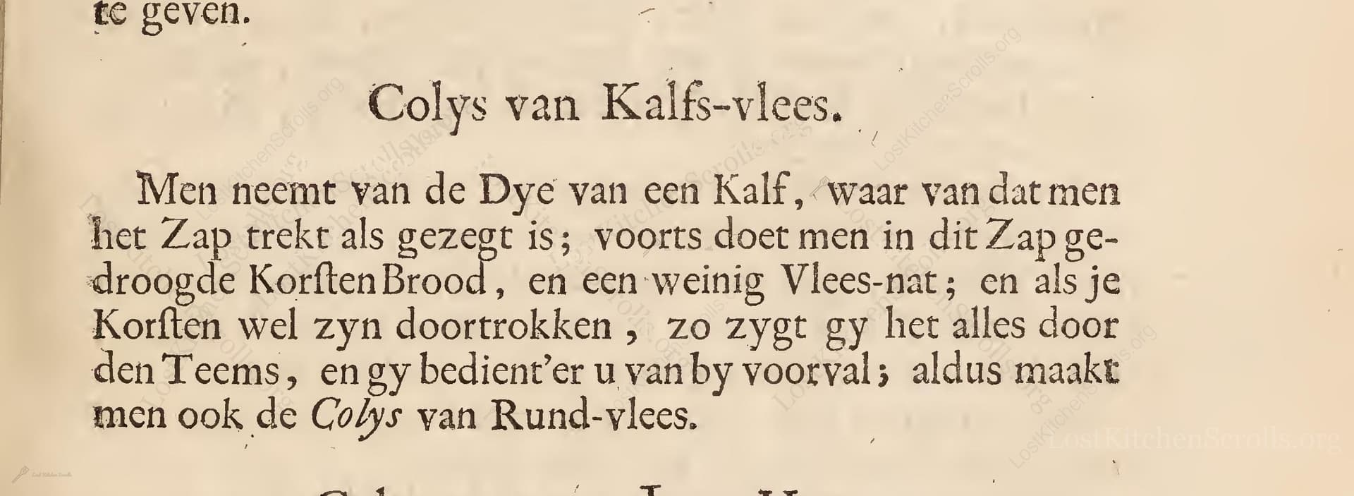 Colys Van Kalfs-Vlees