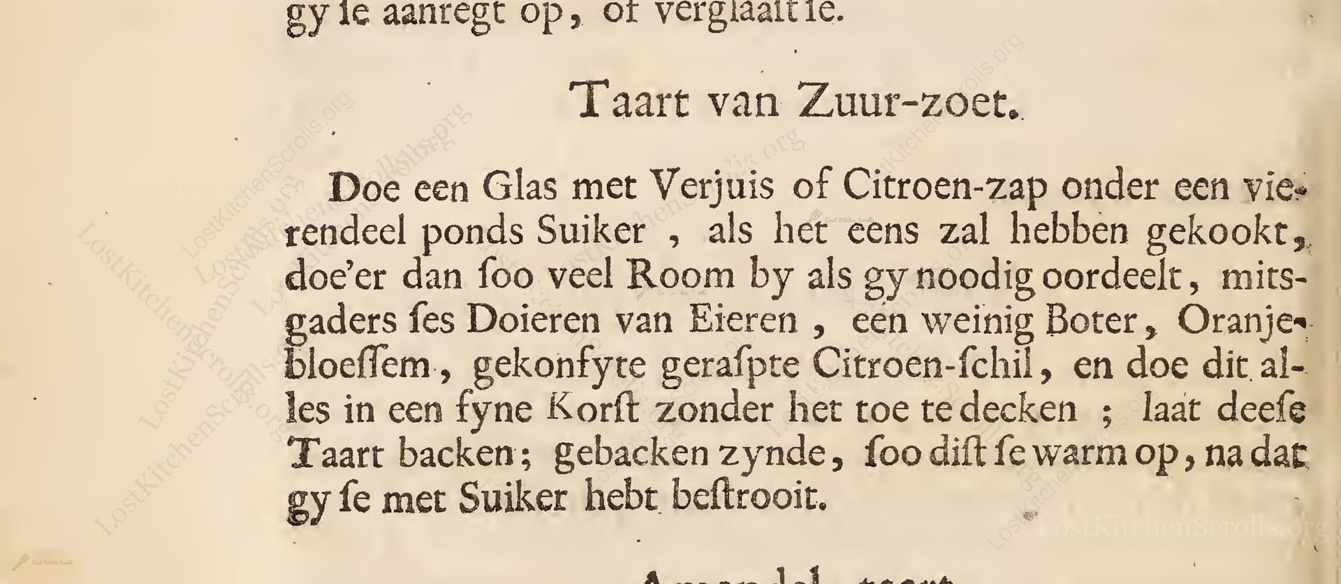 Taart Van Zuur-Zoet