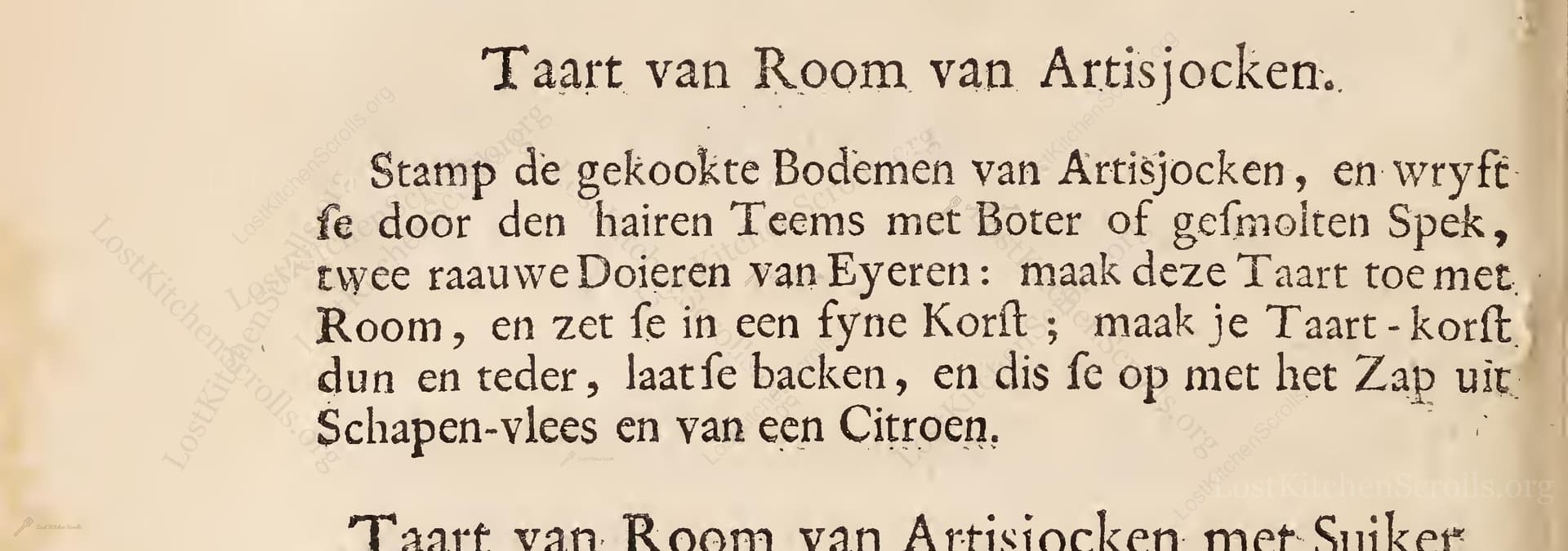 Taart Van Room Van Artisjocken