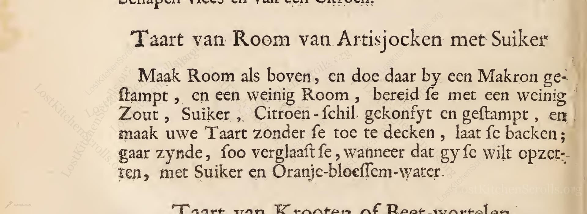 Taart Van Room Van Artisjocken Met Suiker
