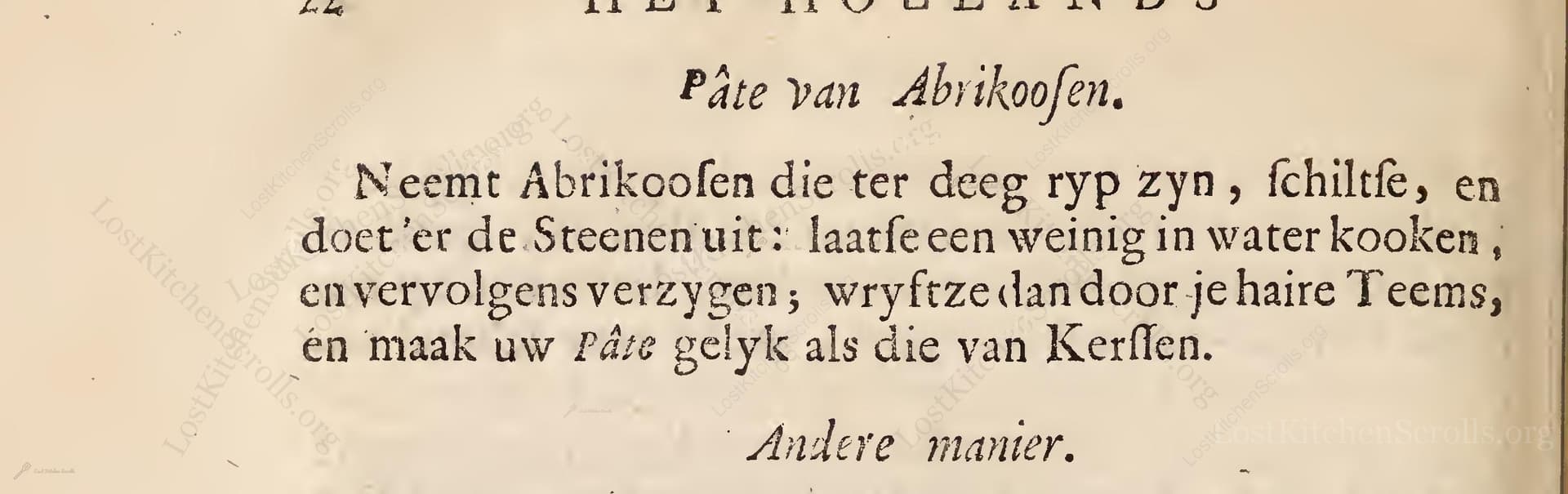 Pâte Van Abrikoofen