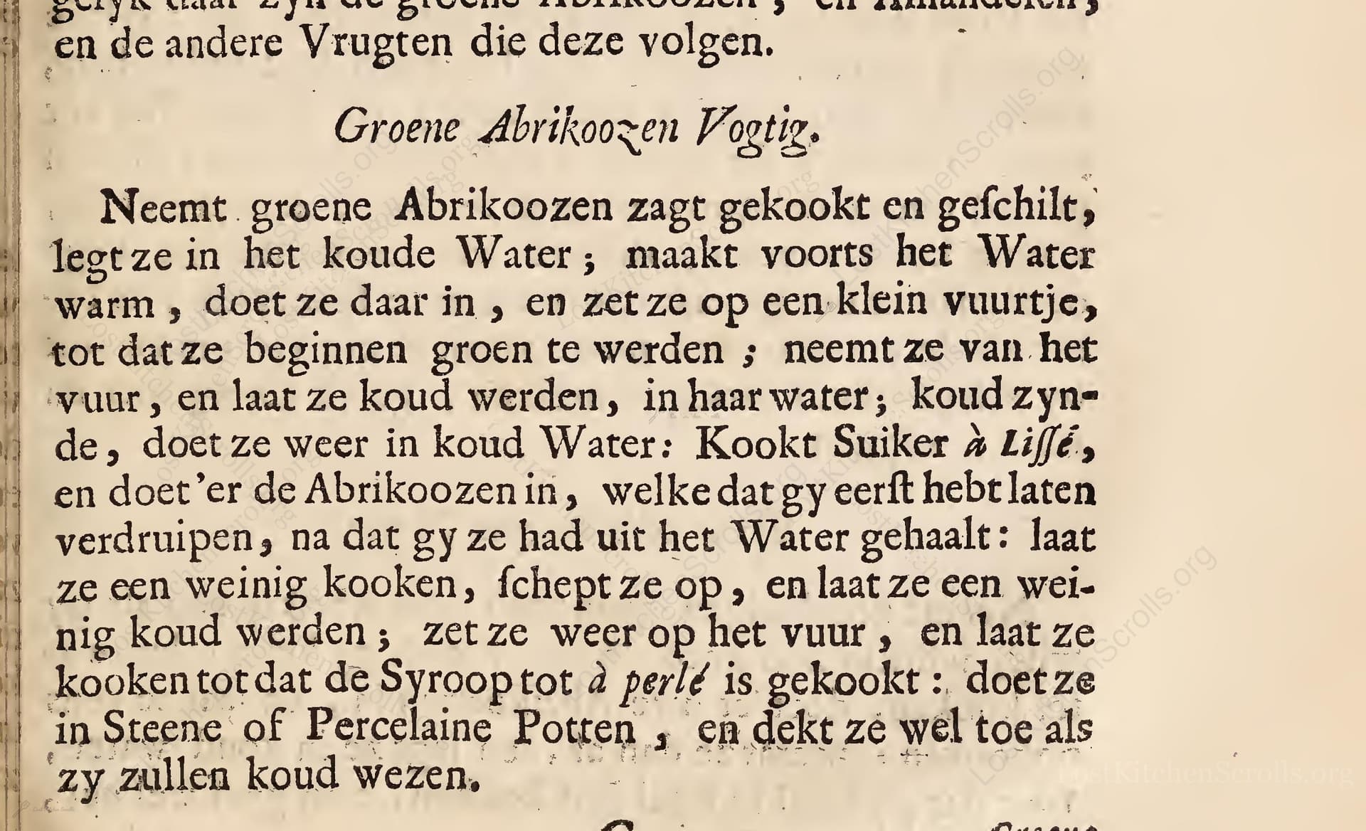 Groene Abrikoozen Vogtige