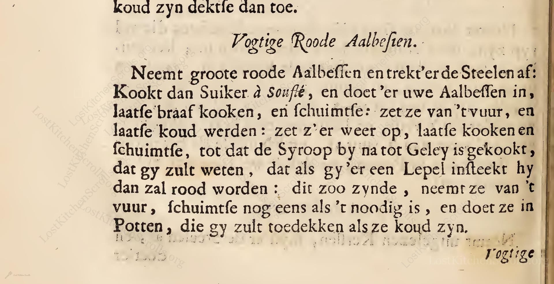 Vogtige Roode Aalbeſien