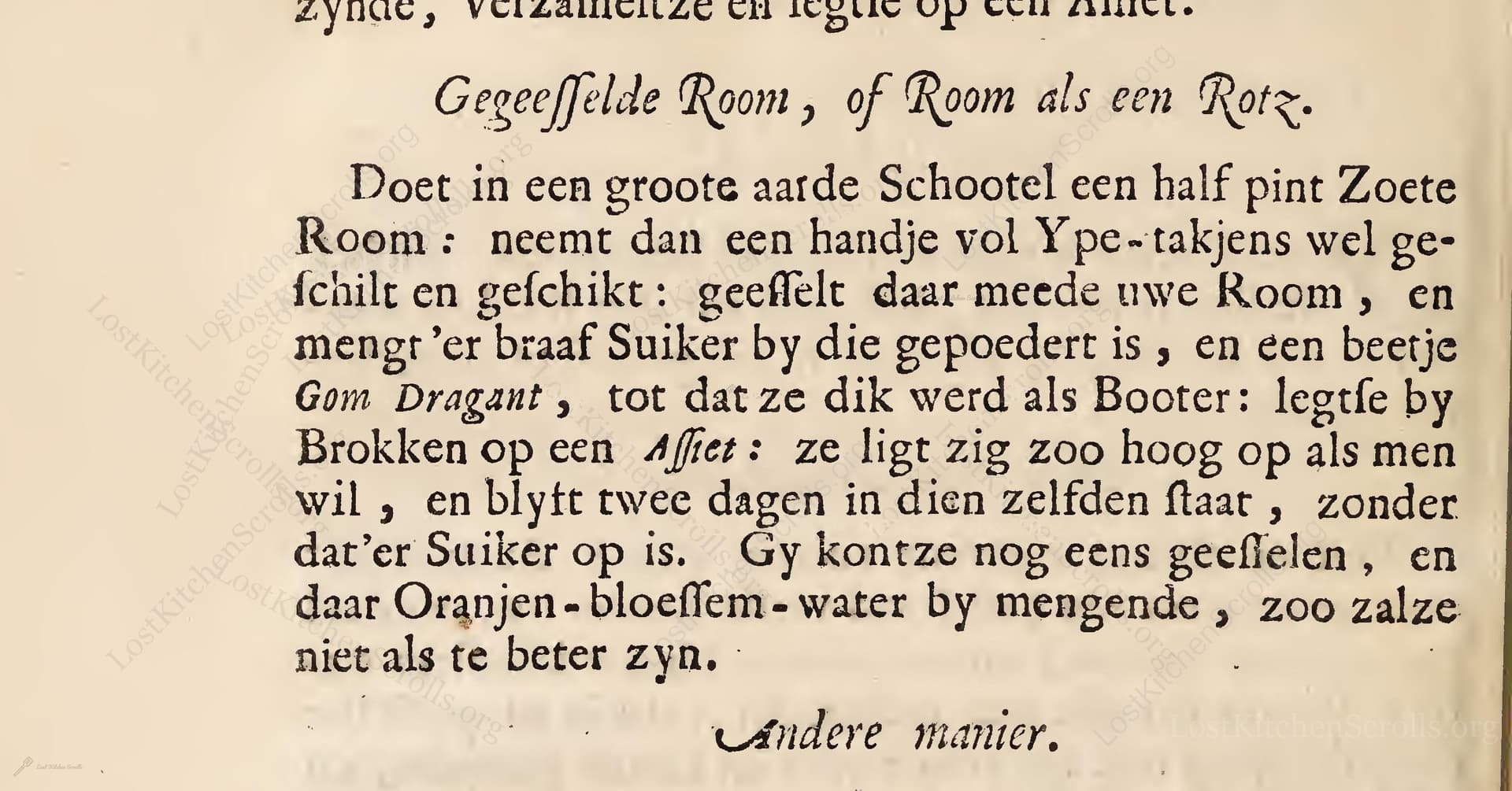 Gegeesselde Room, Of Room Als Een Rotz