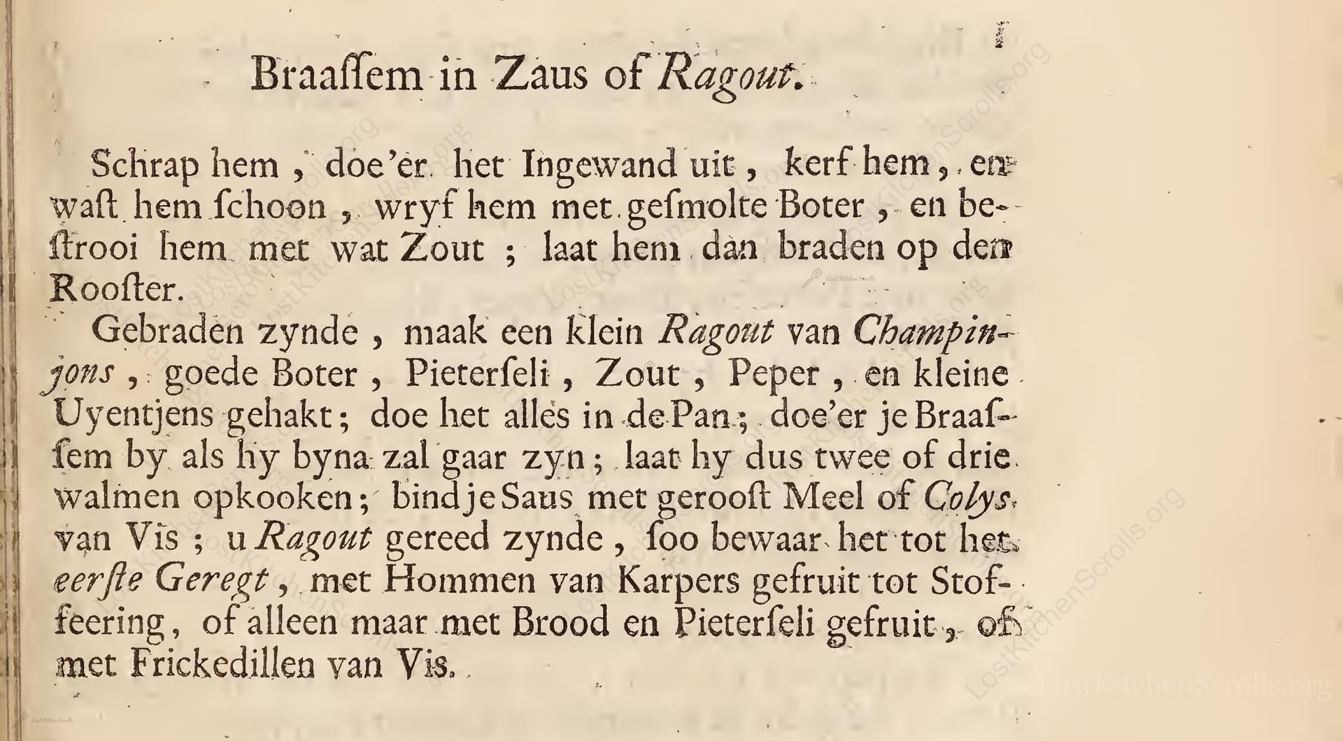 Braassem In Zaus Of Ragout