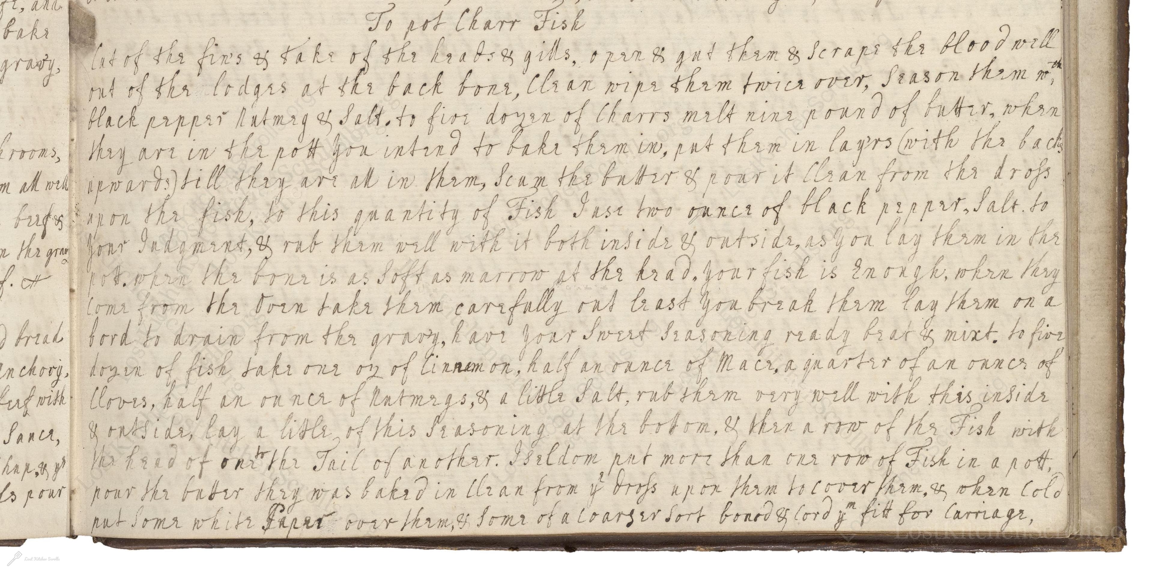 Historical recipe for To Pot Charr Fish