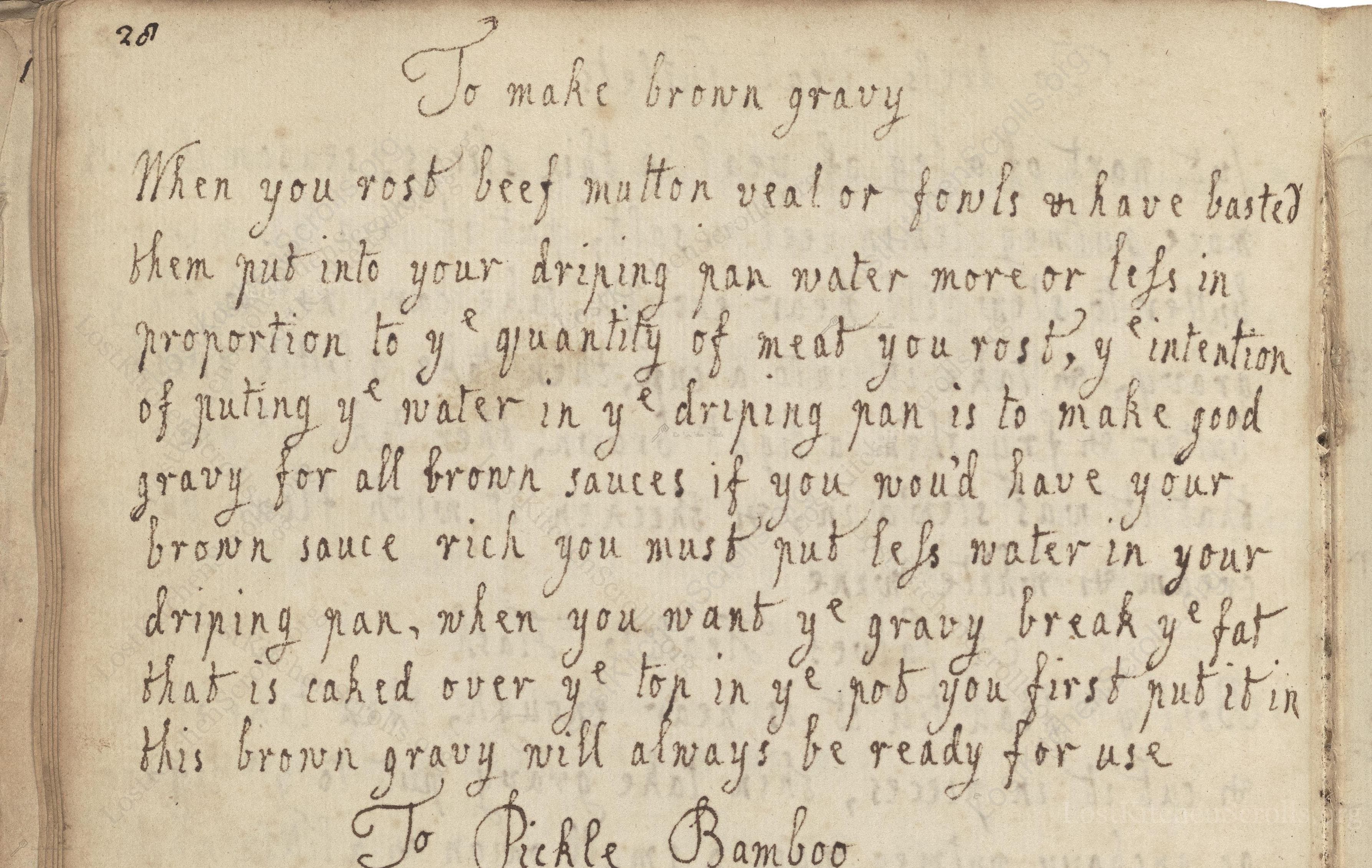 Historical recipe for To Make Brown Gravy