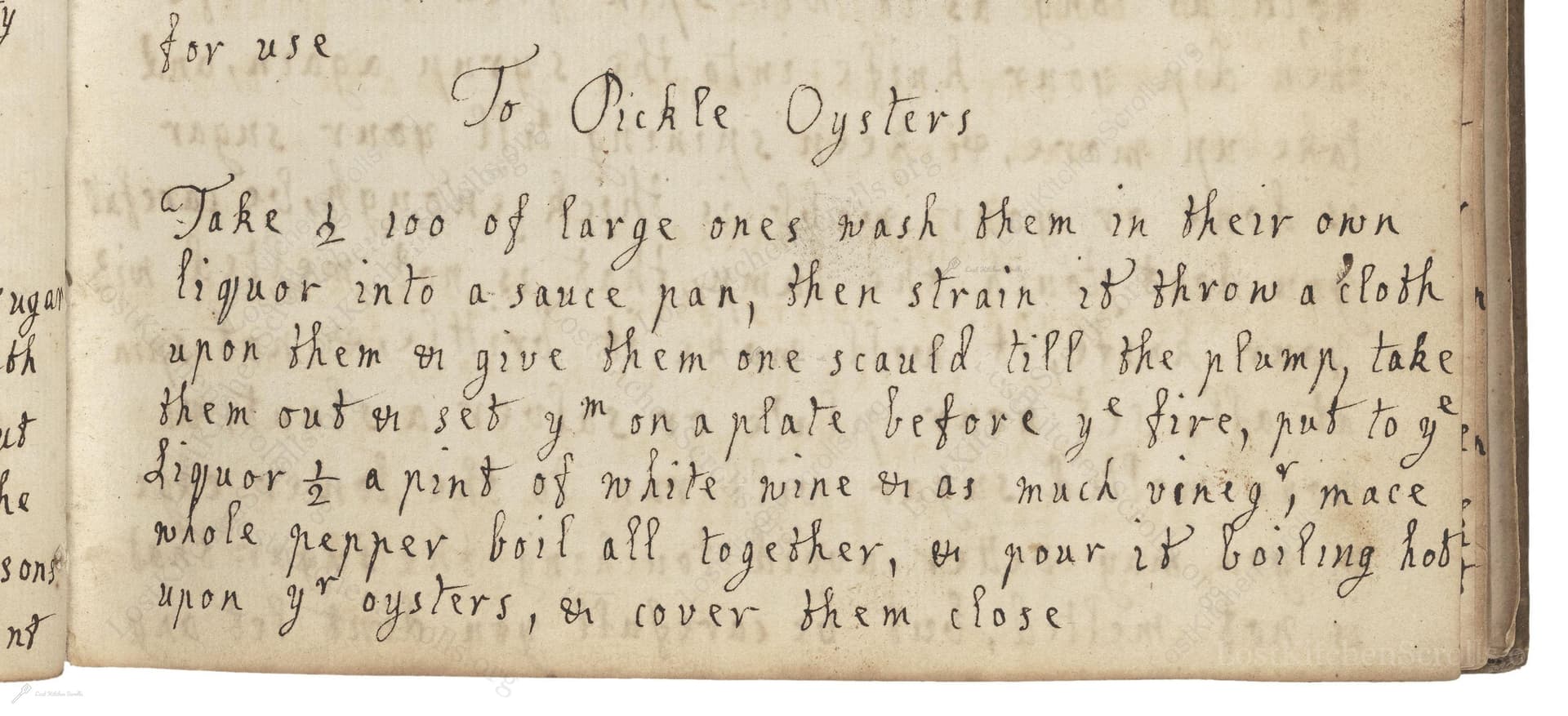 To Pickle Oysters