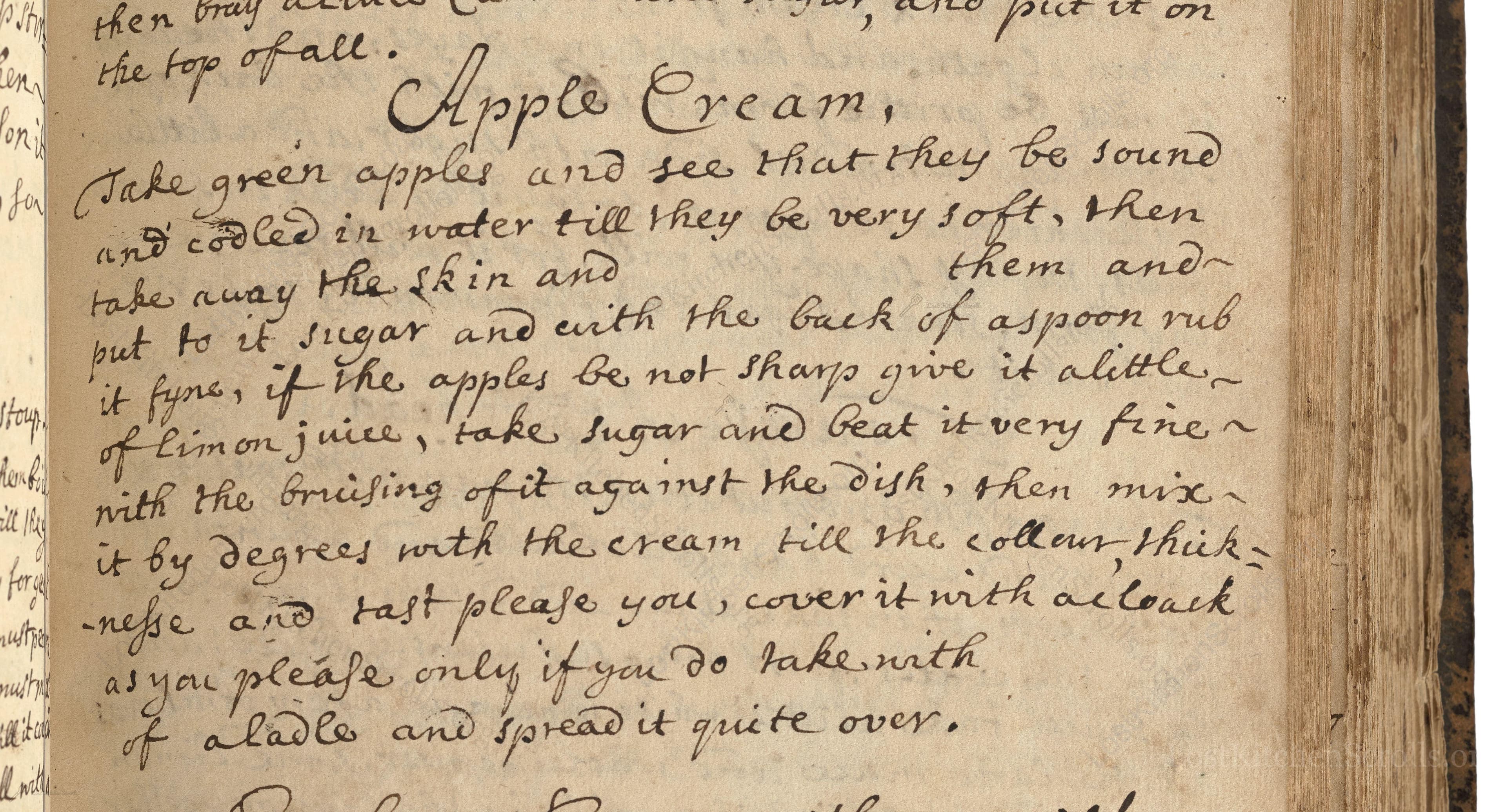 Historical recipe for Apple Cream