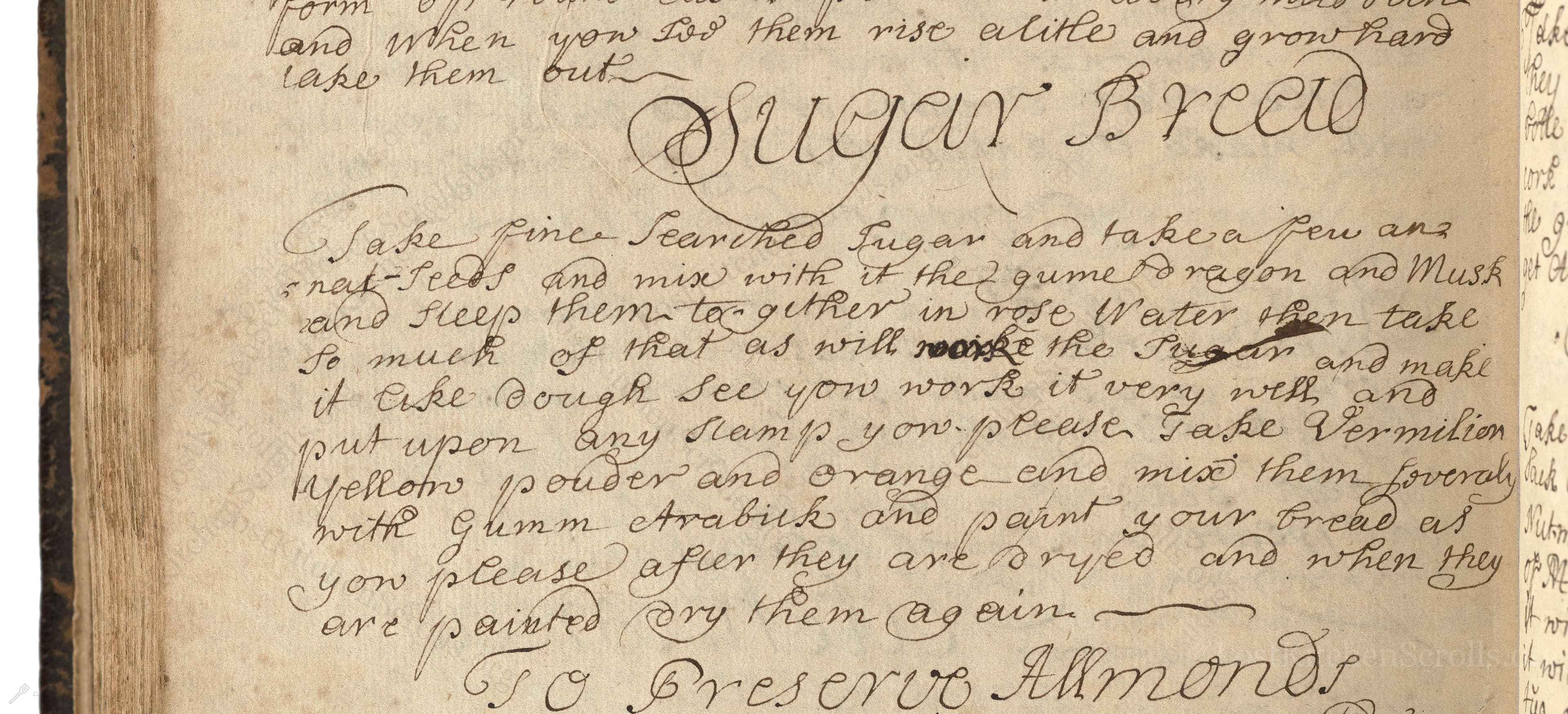 Historical recipe for Sugar Bread
