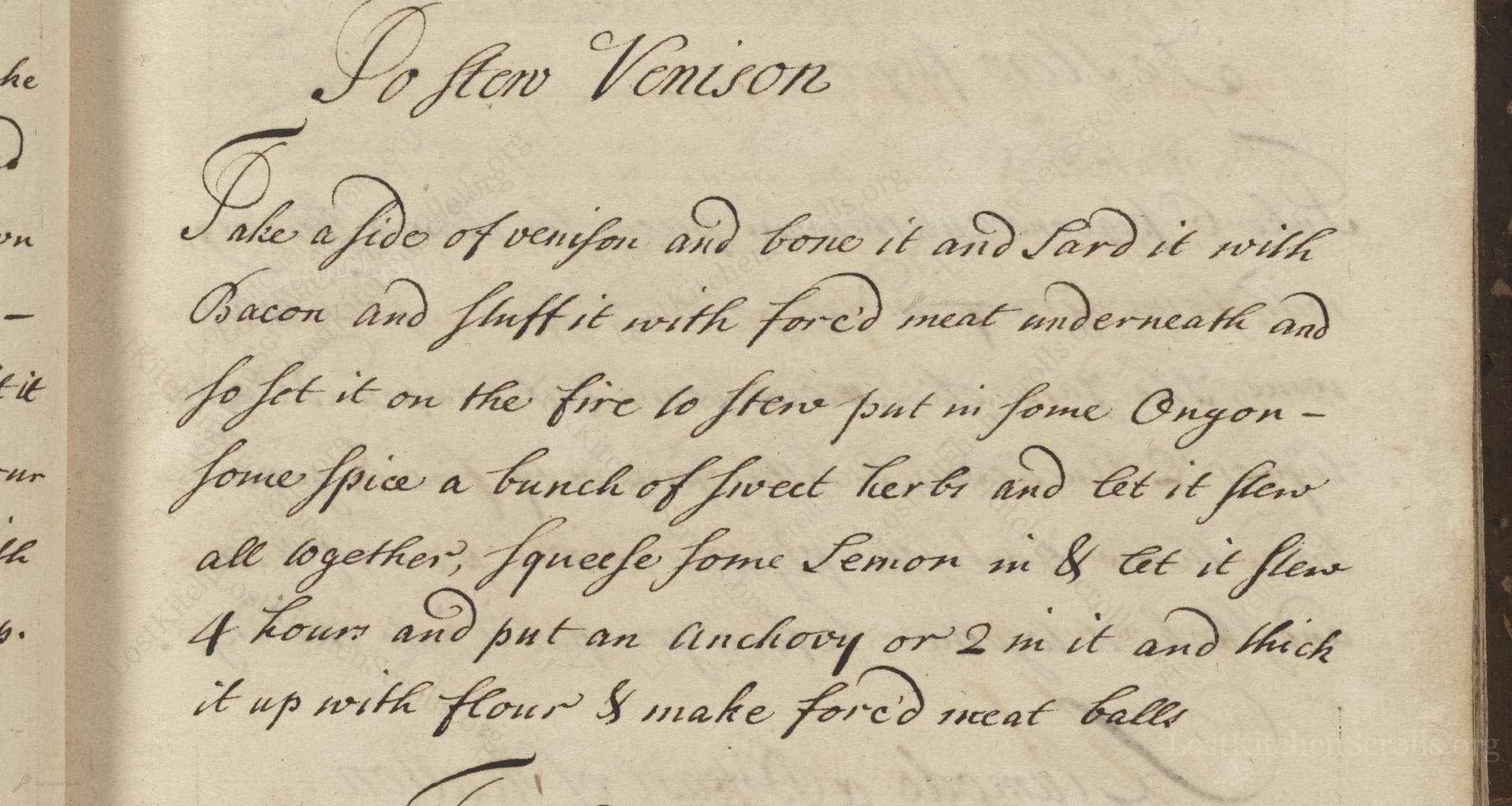 To Stew Venison