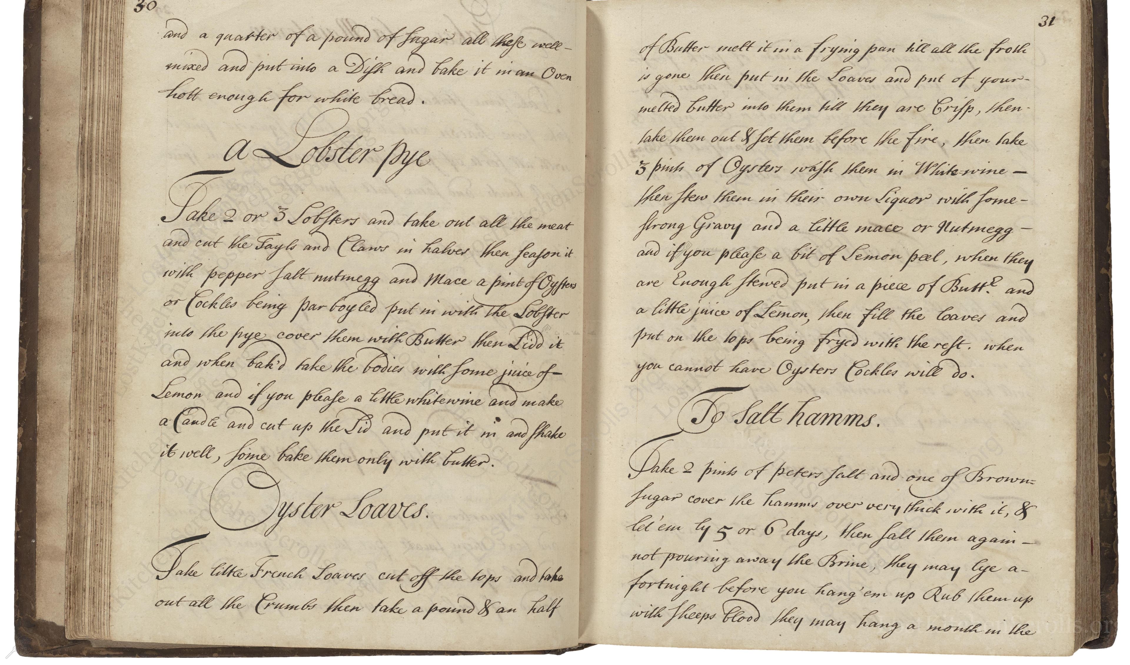 Historical recipe for Oyster Loaves