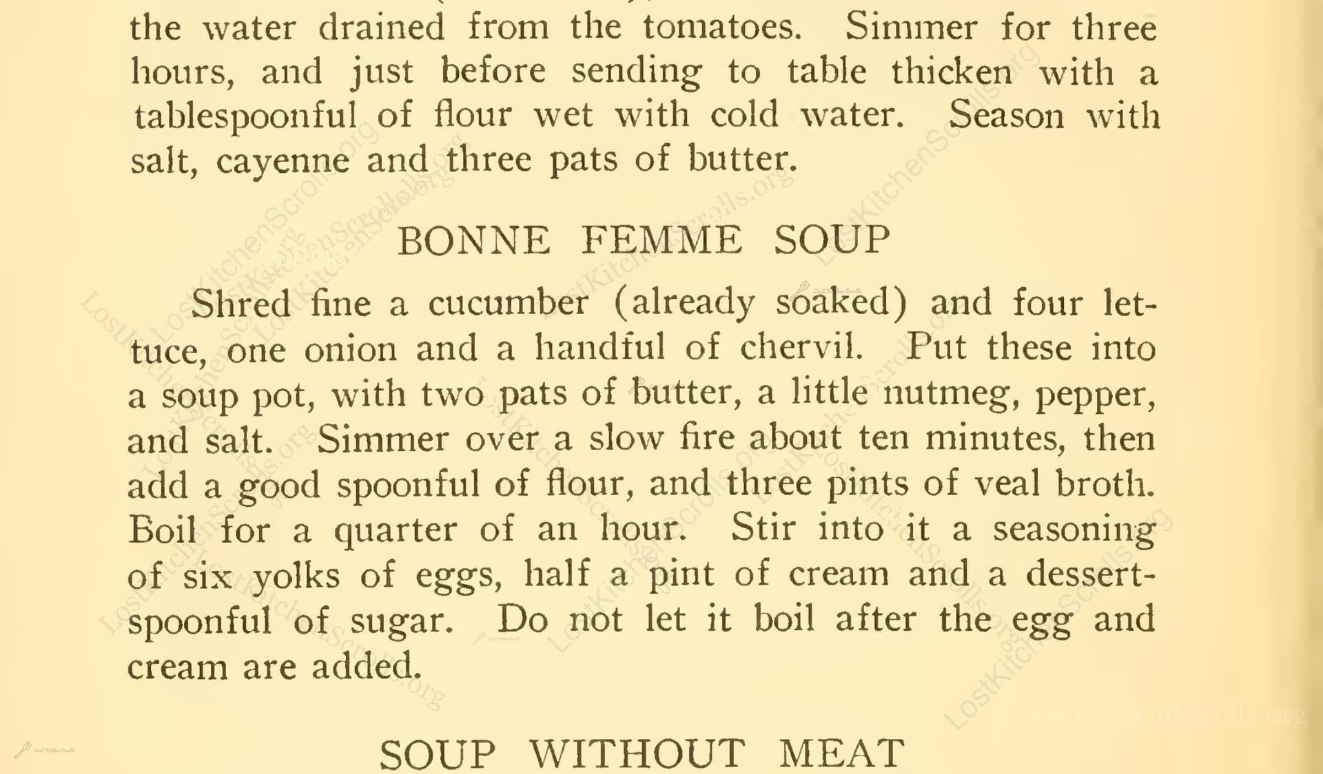 Bonne Femme Soup