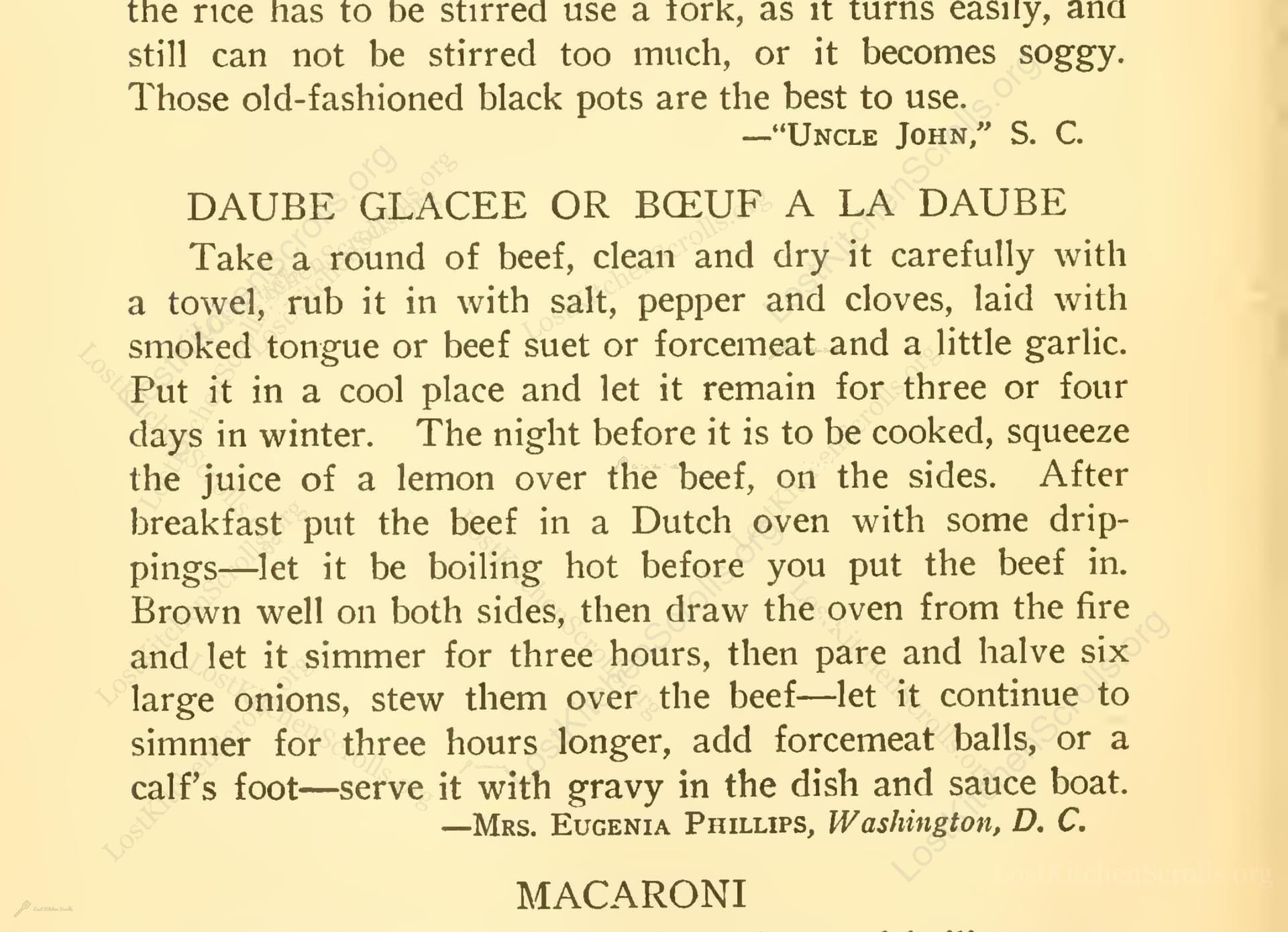 Daube Glacee Or Bœuf A La Daube