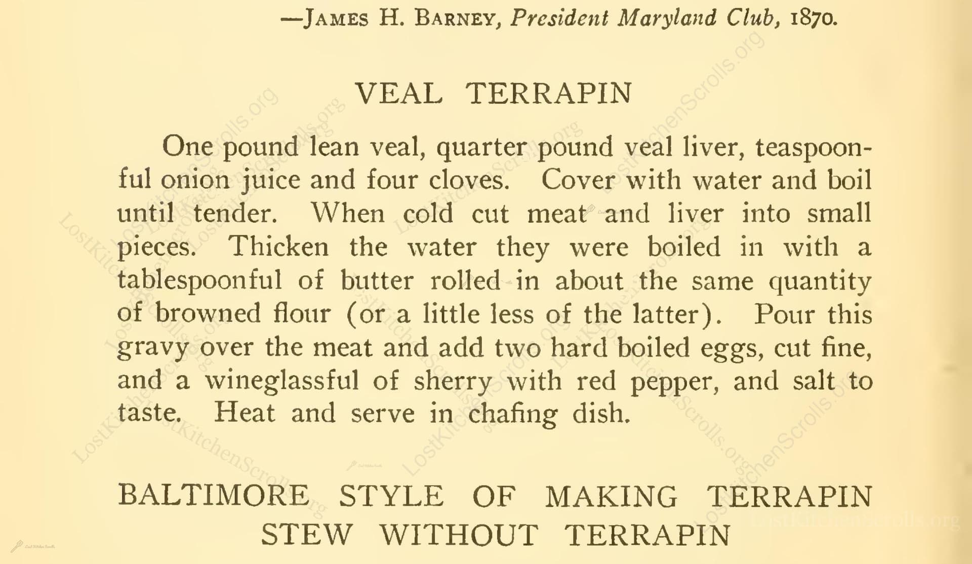 Veal Terrapin