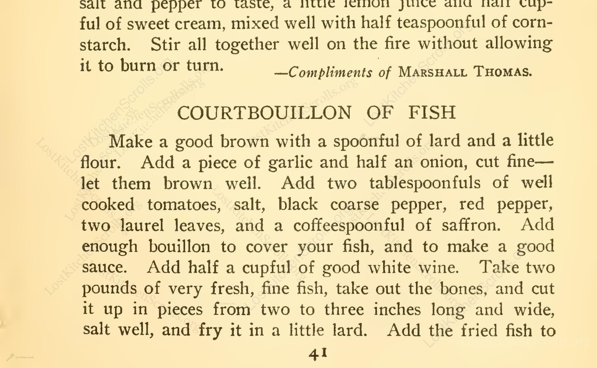 Courtbouillon Of Fish