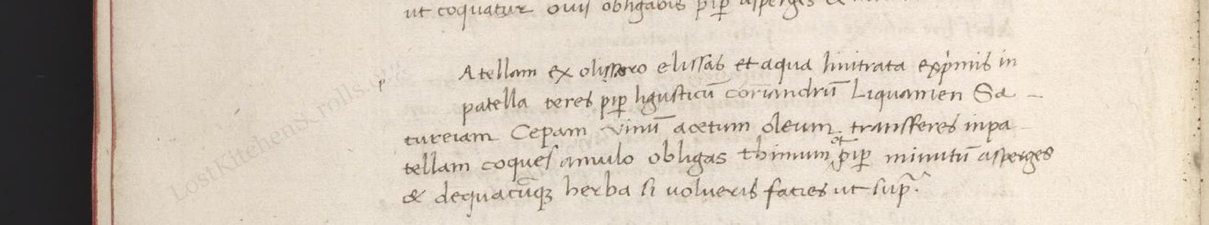 Historical recipe for Atellam Ex Oleo Elixas Et Aqua