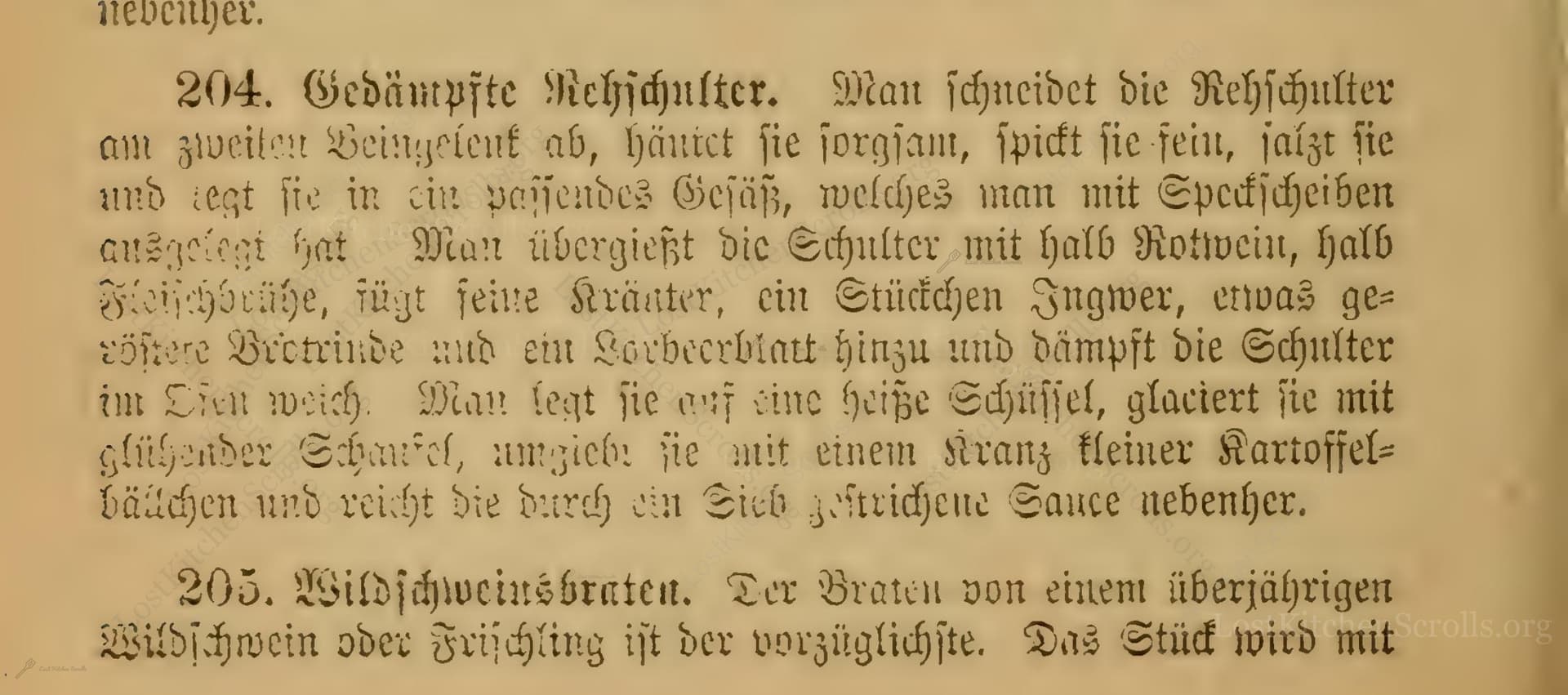 Gedämpfte Rehschulter
