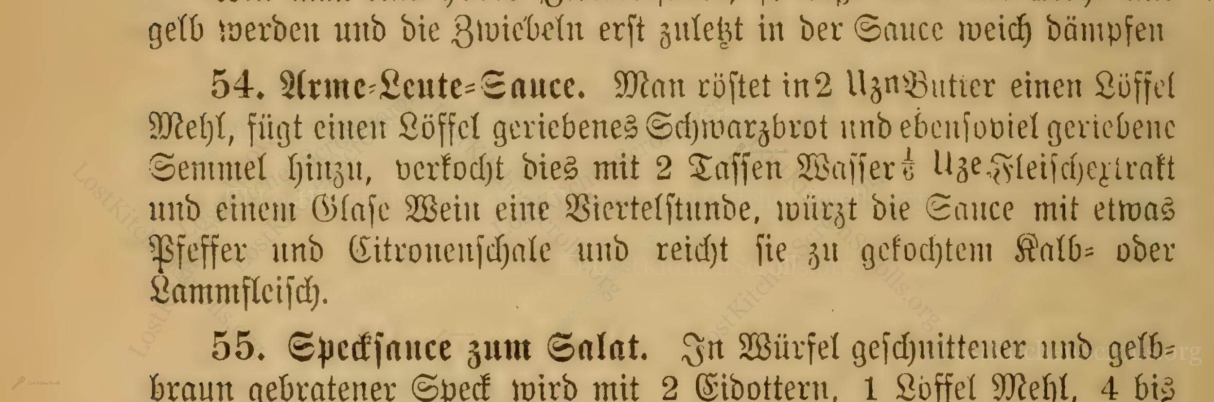 Historical recipe for Arme-Leute Sauce
