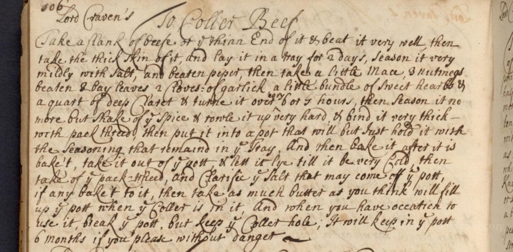 Lord Craven'S To Coller Beef