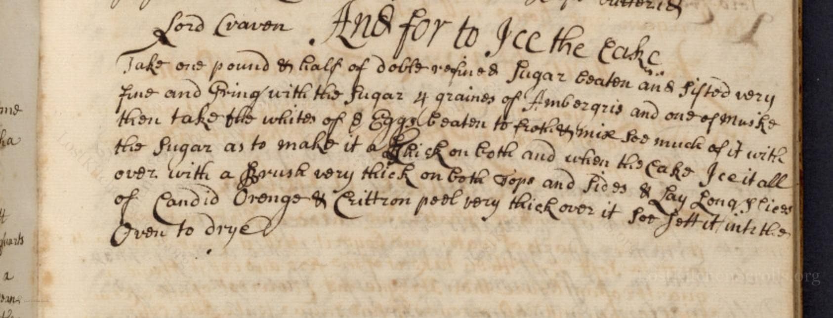 Historical recipe for And For To Ice The Cake
