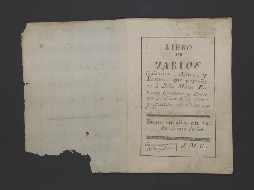Libro de varios guisados, antes, y postres, que pertenece - Click to view recipe in book