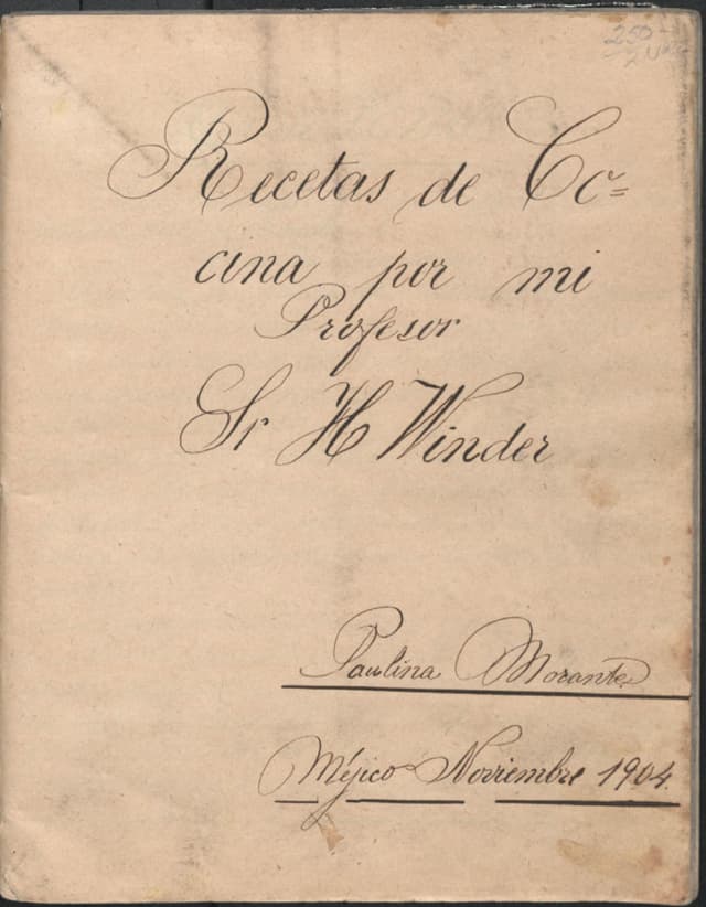 Recetas de Cocina por Mi Profesor Sr. H. Winder - Click to view recipe in book