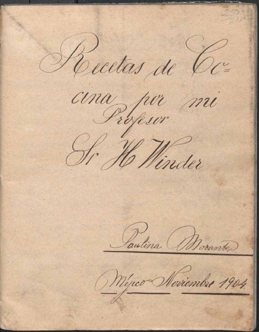 Recetas de Cocina por Mi Profesor Sr. H. Winder - Click to view recipe in book