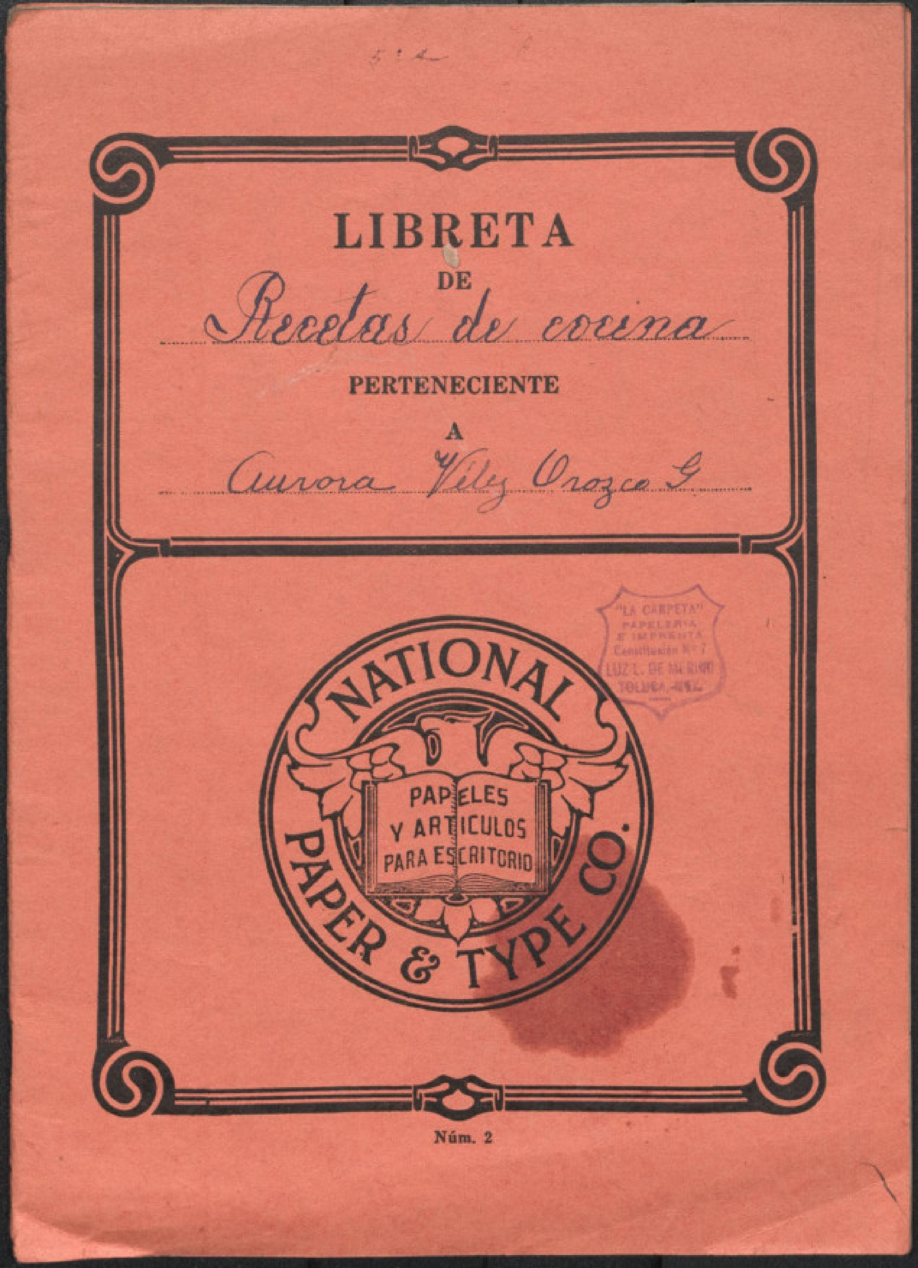 Libreta de Recetas de Cocina cover