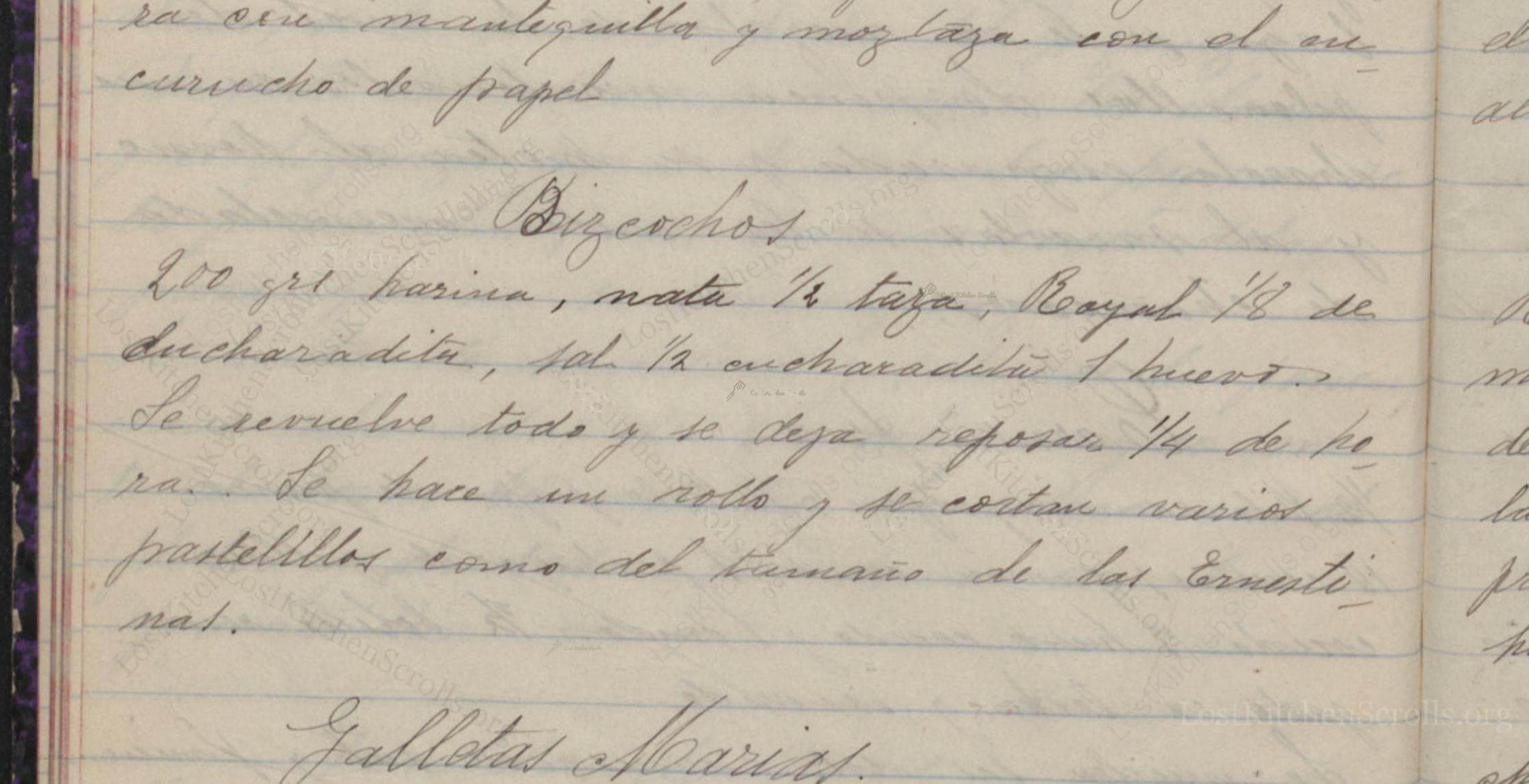 Historical recipe for Bizcochos