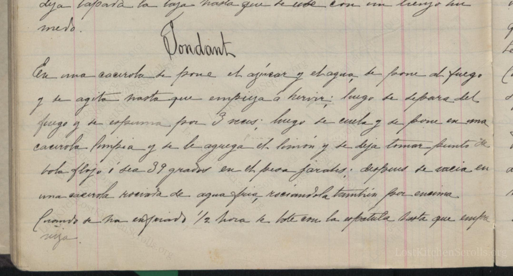 Historical recipe for Fondant