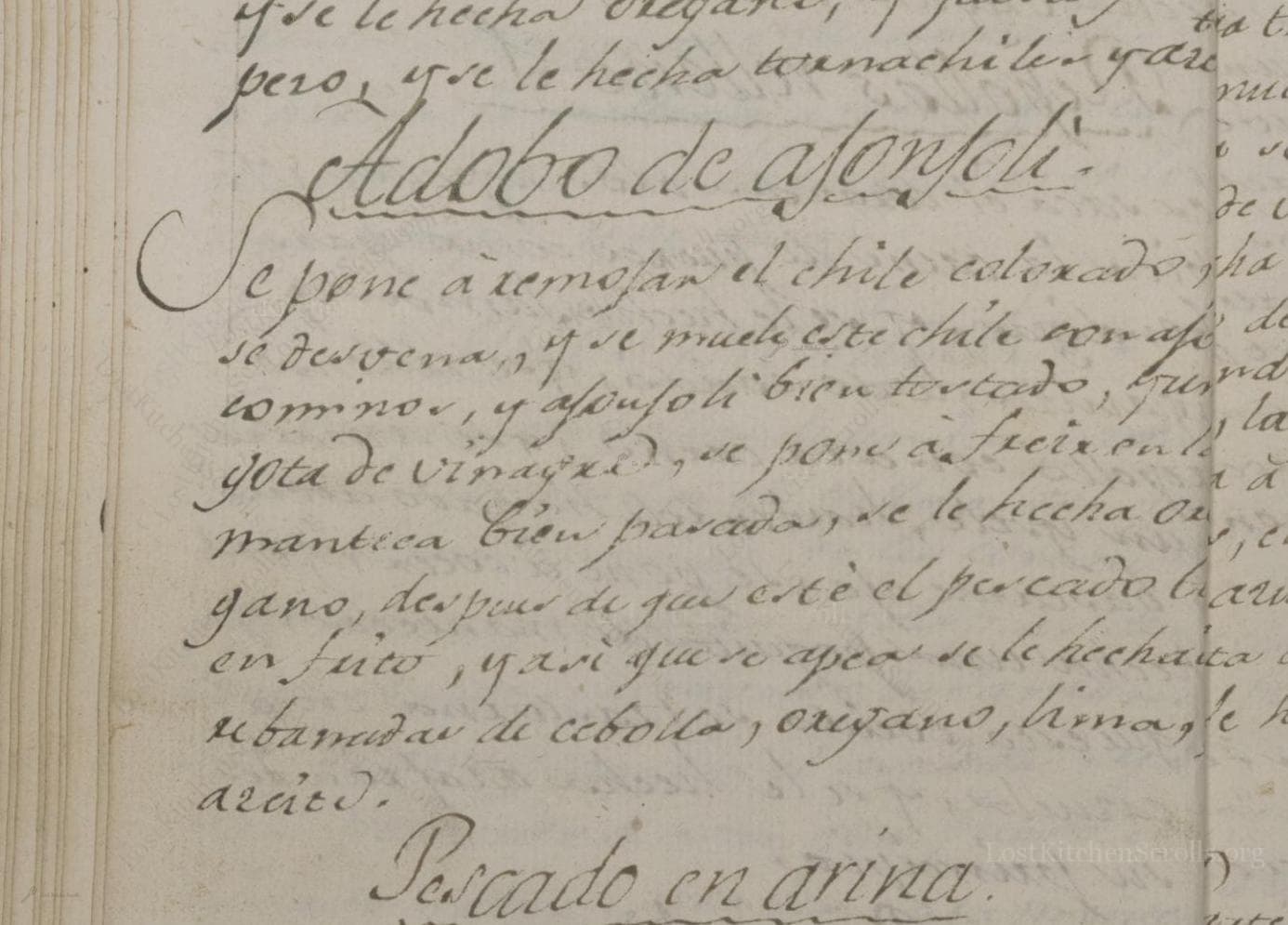 Historical recipe for Adobo De Ajonjoli