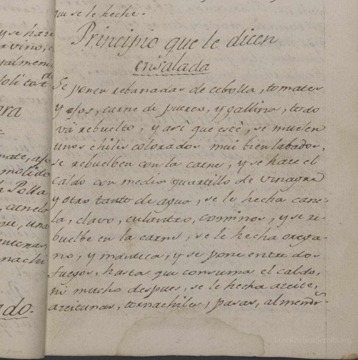 Principio Que Le Dicen Ensalada