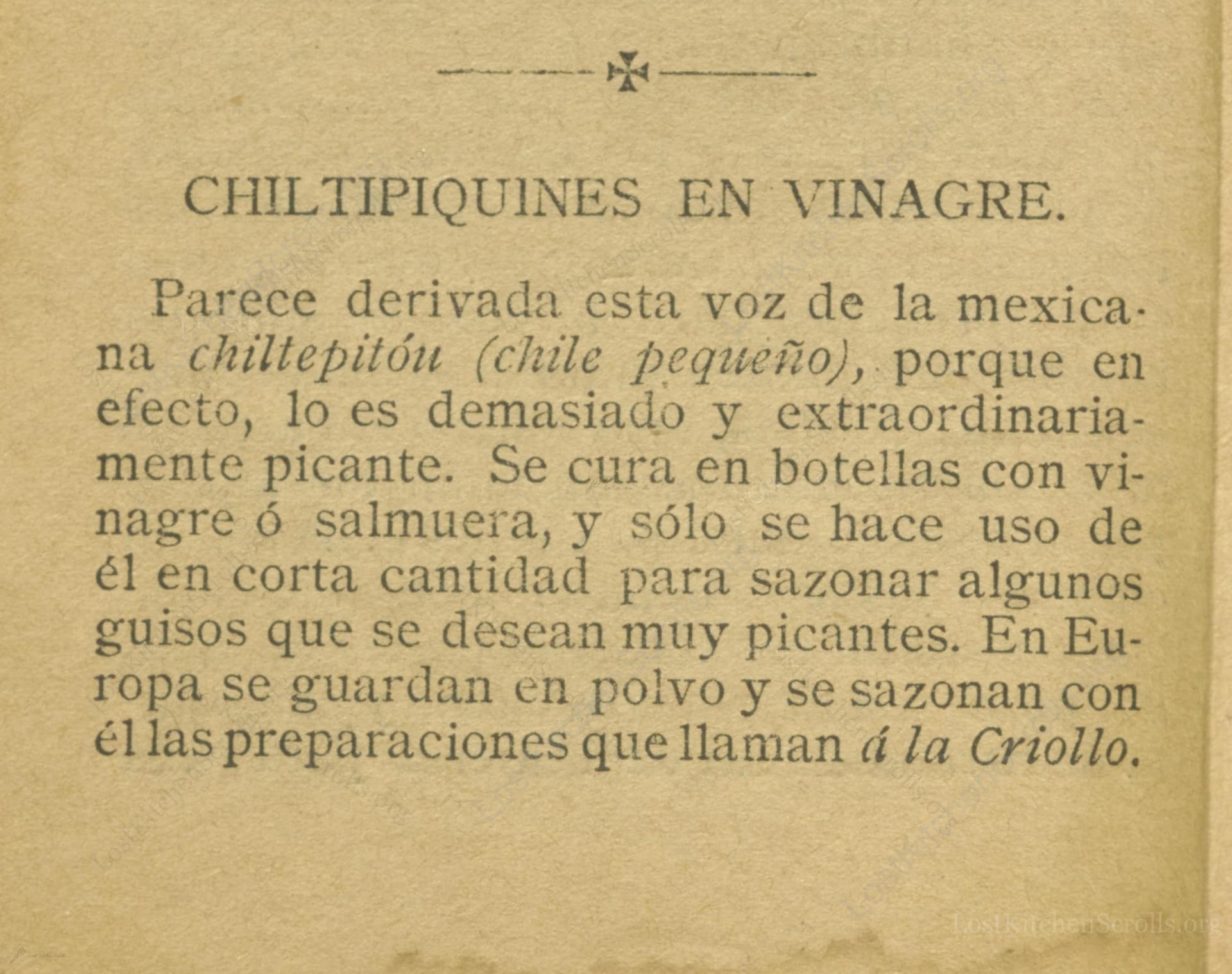 Chiltipiquines En Vinagre