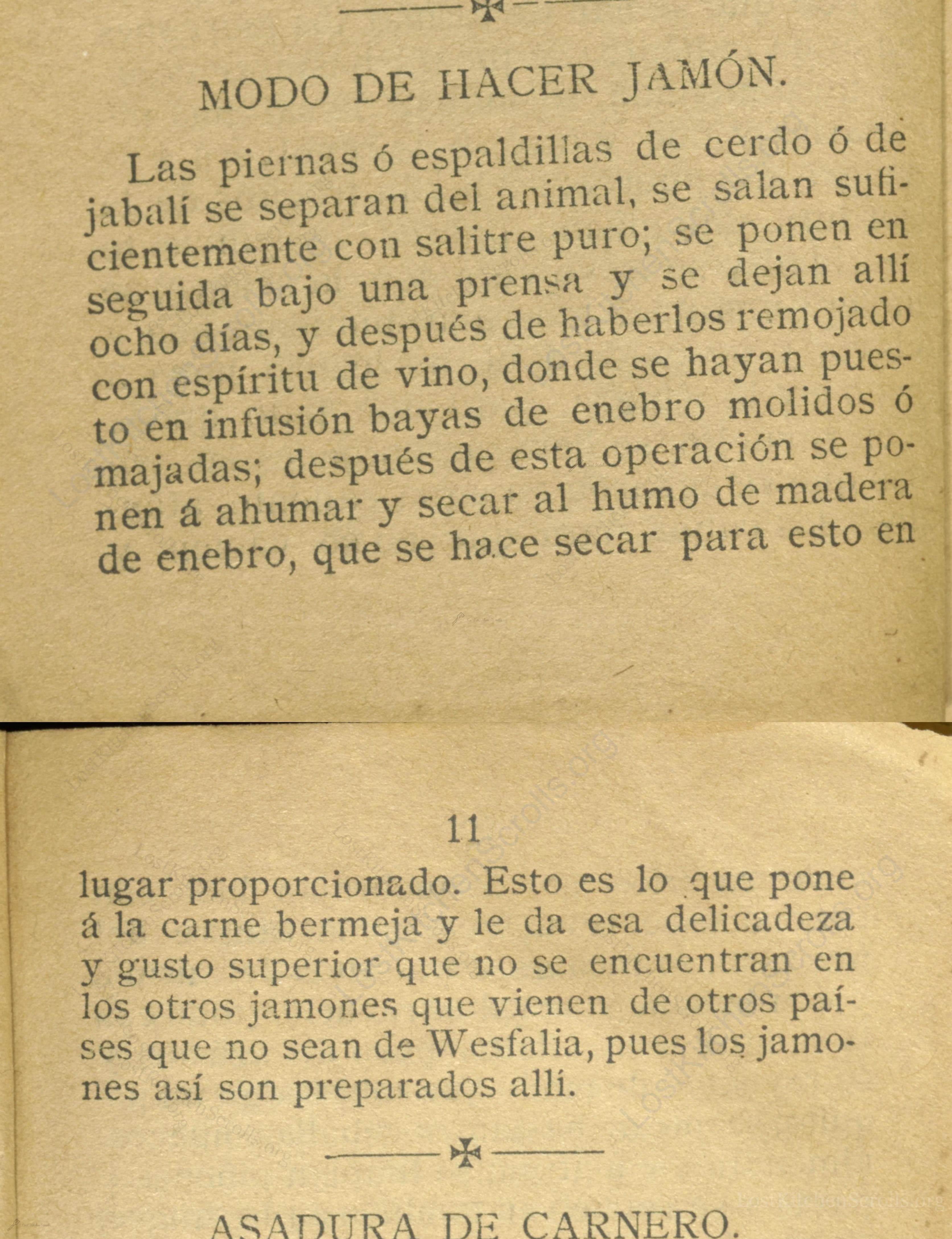 Historical recipe for Modo De Hacer Jamón