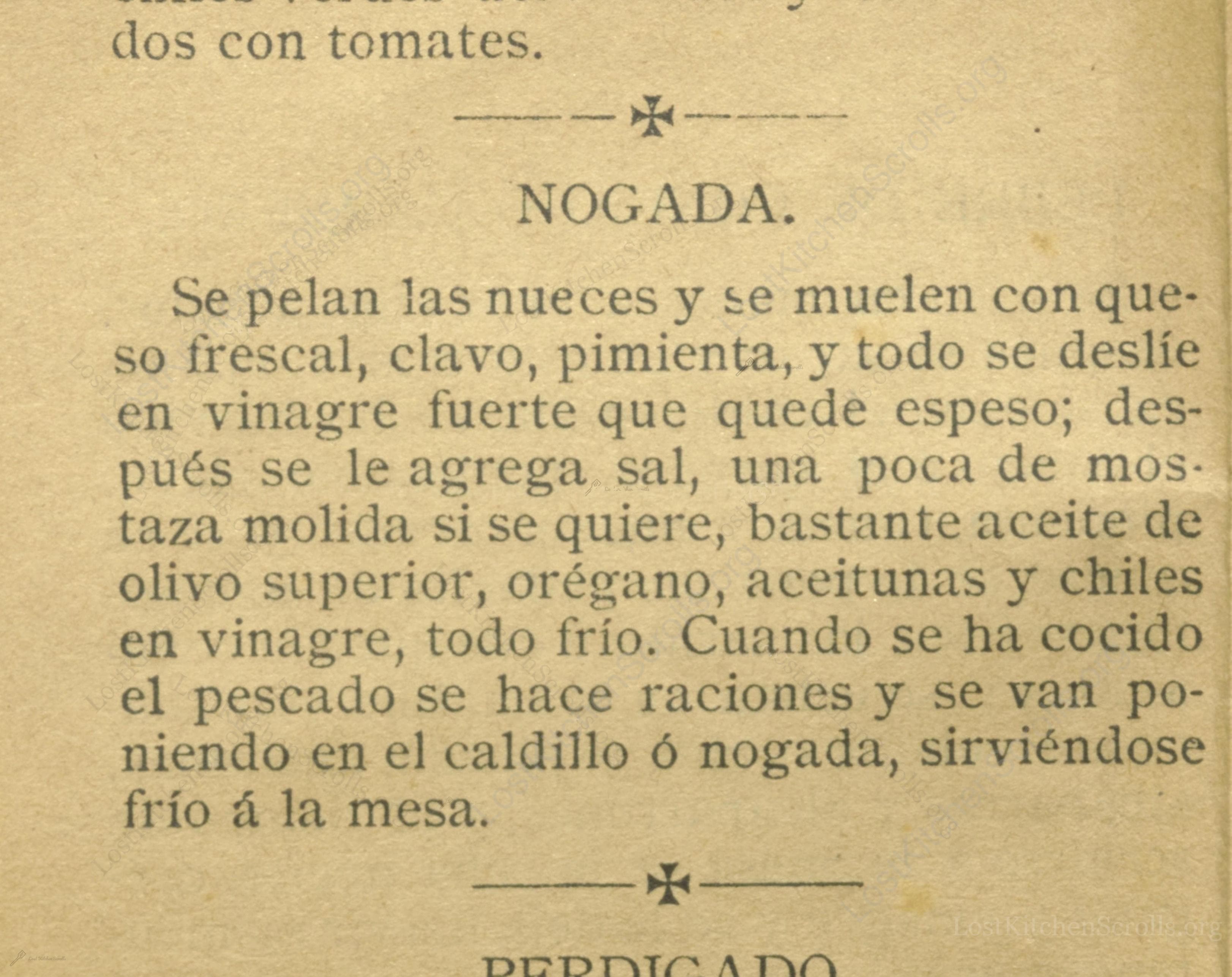 Historical recipe for Nogada